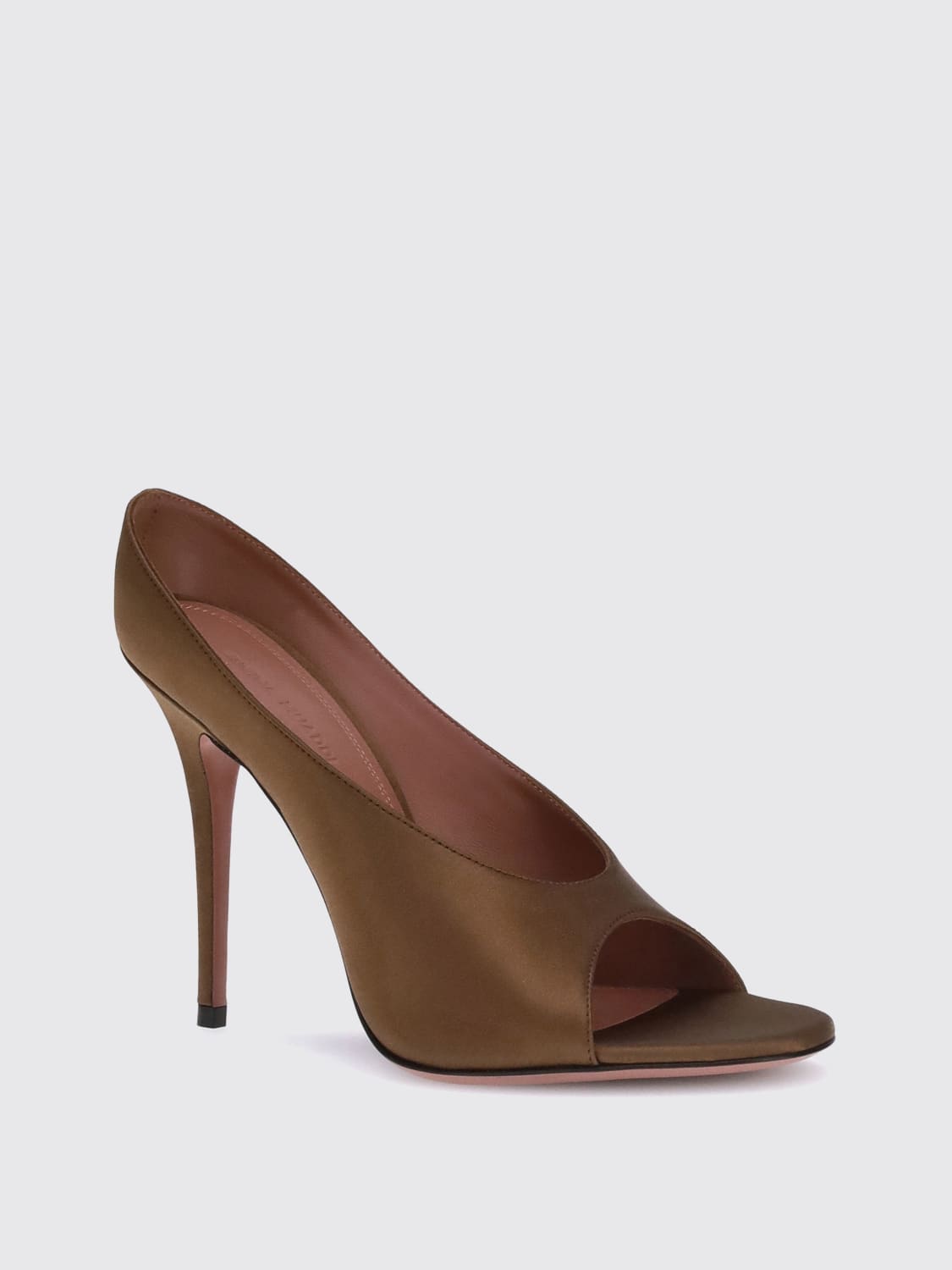 AMINA MUADDI HEELED SANDAL: Shoes woman Amina Muaddi, Coffee - Img 2