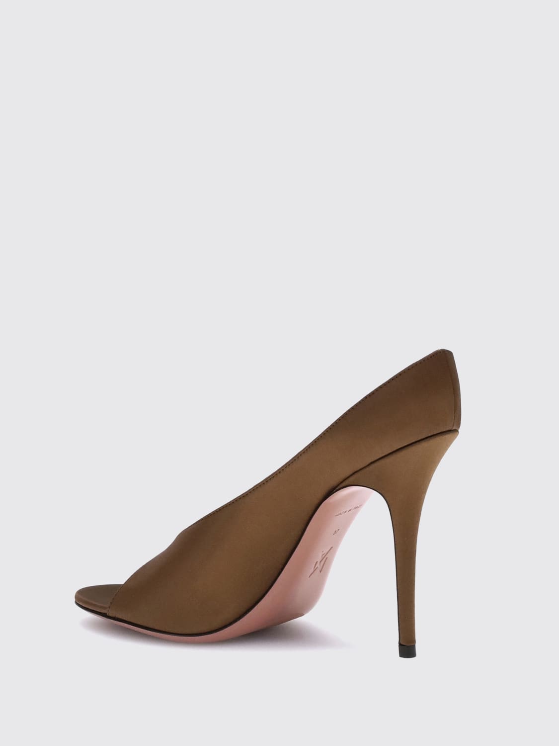 AMINA MUADDI HEELED SANDAL: Shoes woman Amina Muaddi, Coffee - Img 3