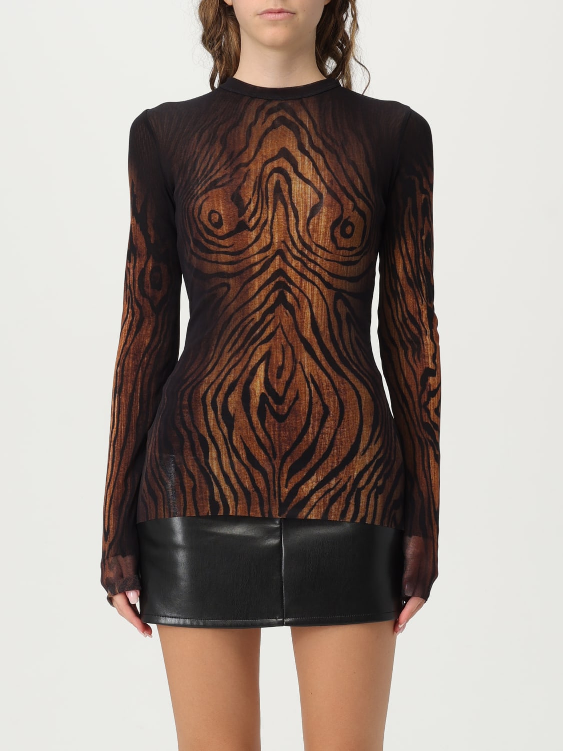 JEAN PAUL GAULTIER TOP: T-shirt femme Jean Paul Gaultier, Marron - Img 1