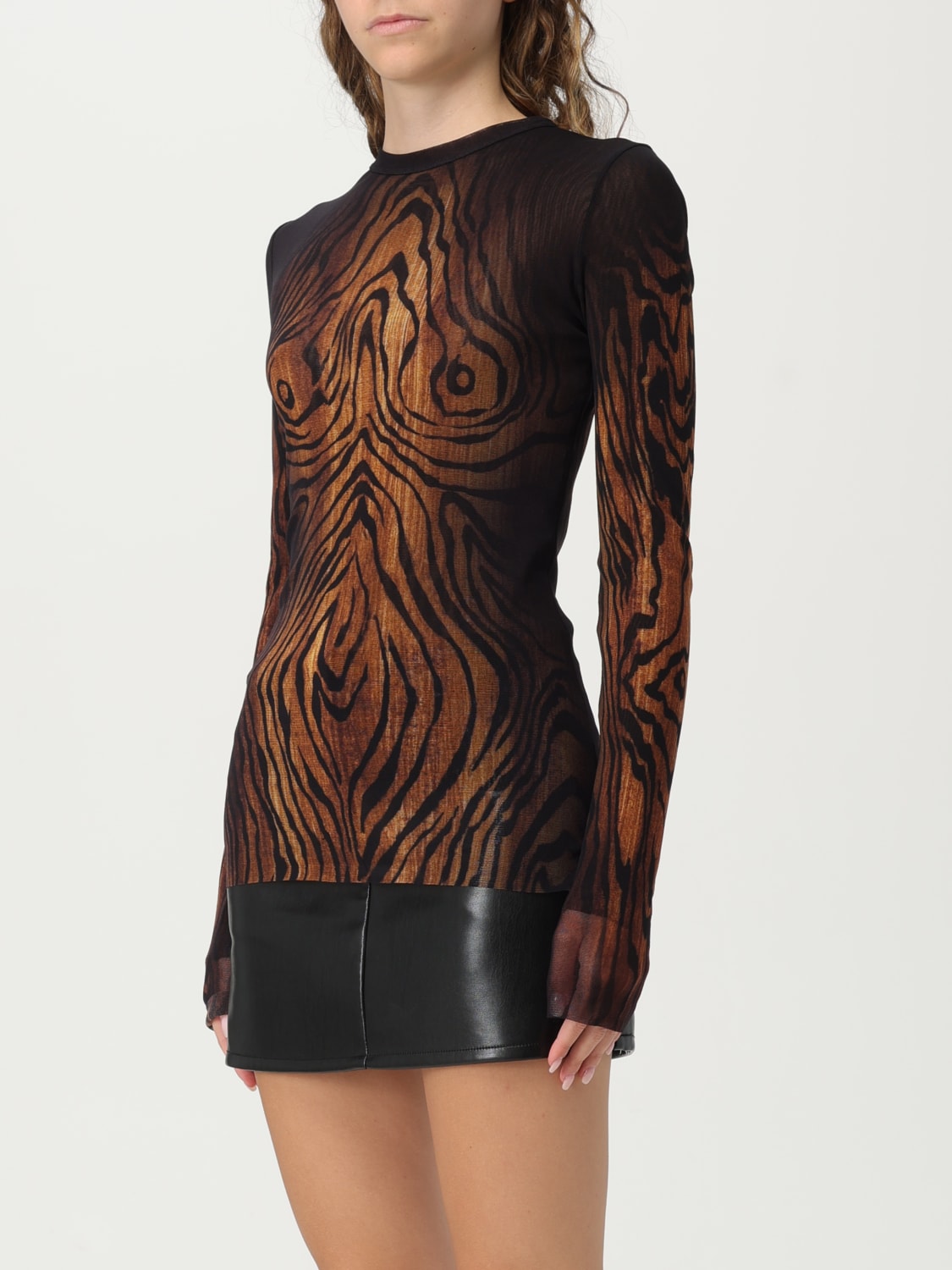 JEAN PAUL GAULTIER TOP: T-shirt femme Jean Paul Gaultier, Marron - Img 4