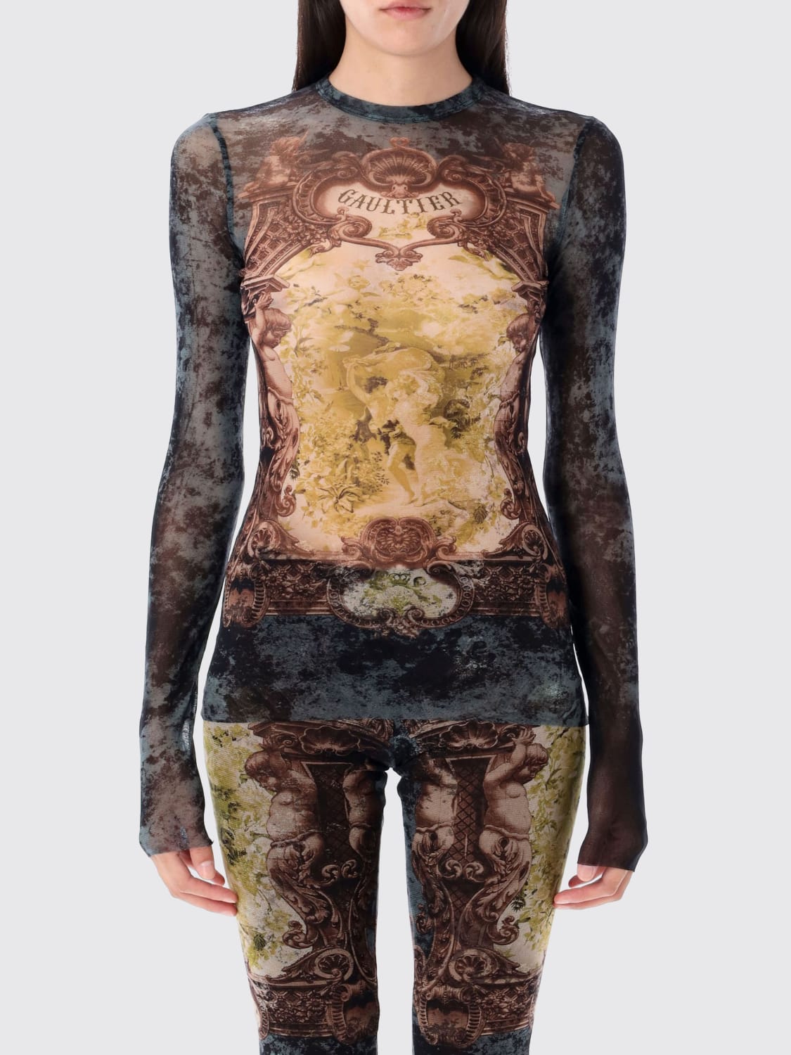 JEAN PAUL GAULTIER TOP: Camiseta mujer Jean Paul Gaultier, Amarillo - Img 1