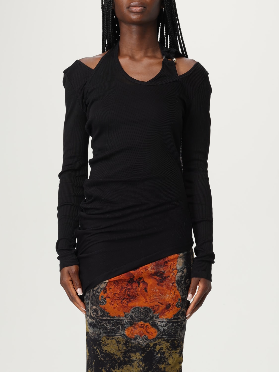 JEAN PAUL GAULTIER TOP: T-shirt femme Jean Paul Gaultier, Noir - Img 1