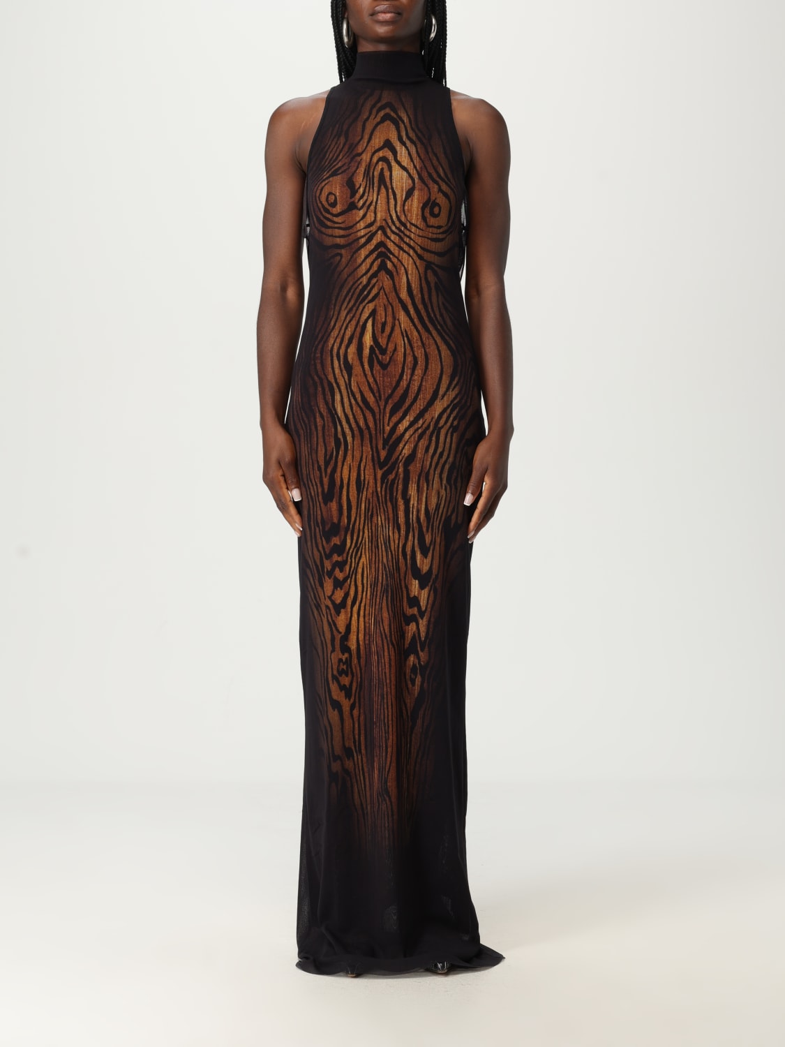 JEAN PAUL GAULTIER 드레스: 드레스 여성 Jean Paul Gaultier, 브라운 - Img 1