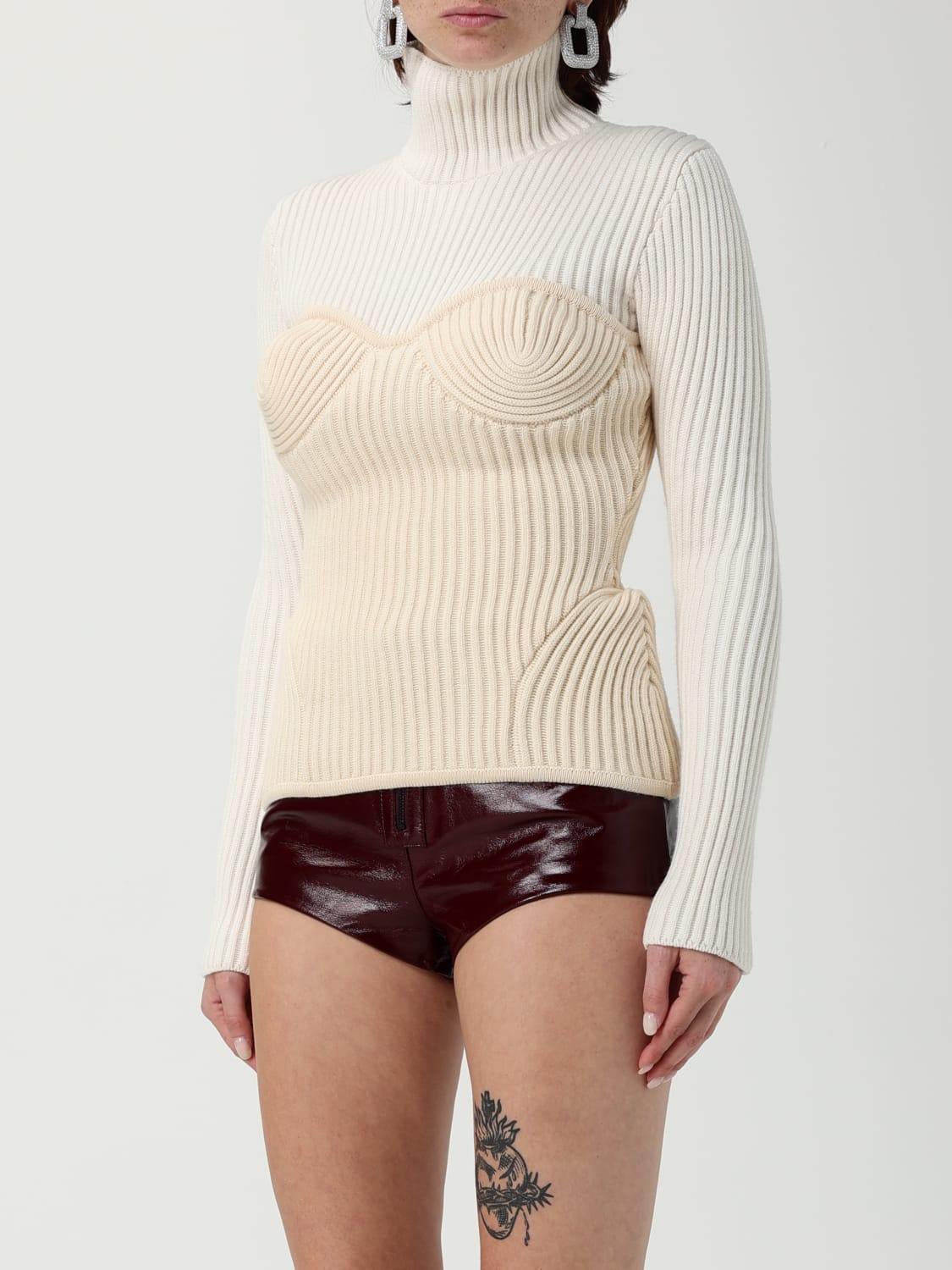 JEAN PAUL GAULTIER SWEATER: Sweatshirt woman Jean Paul Gaultier, White - Img 4