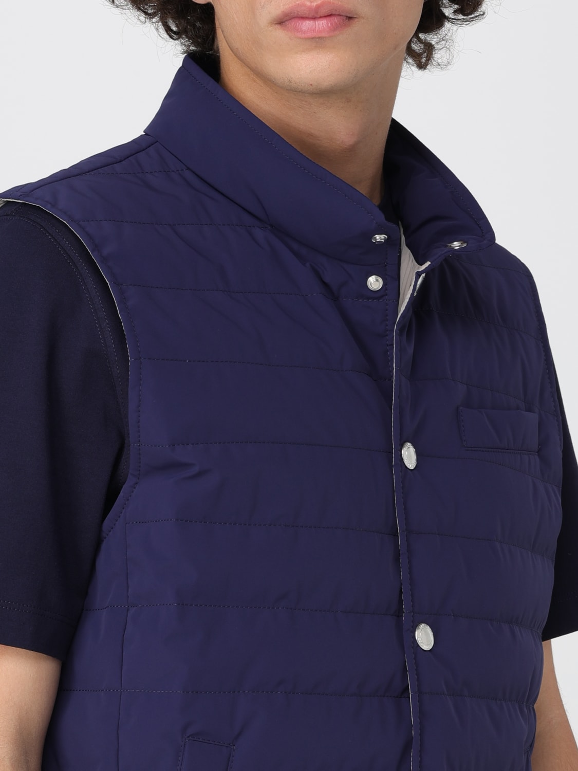 BRUNELLO CUCINELLI SUIT VEST: Jacket men Brunello Cucinelli, Blue - Img 5