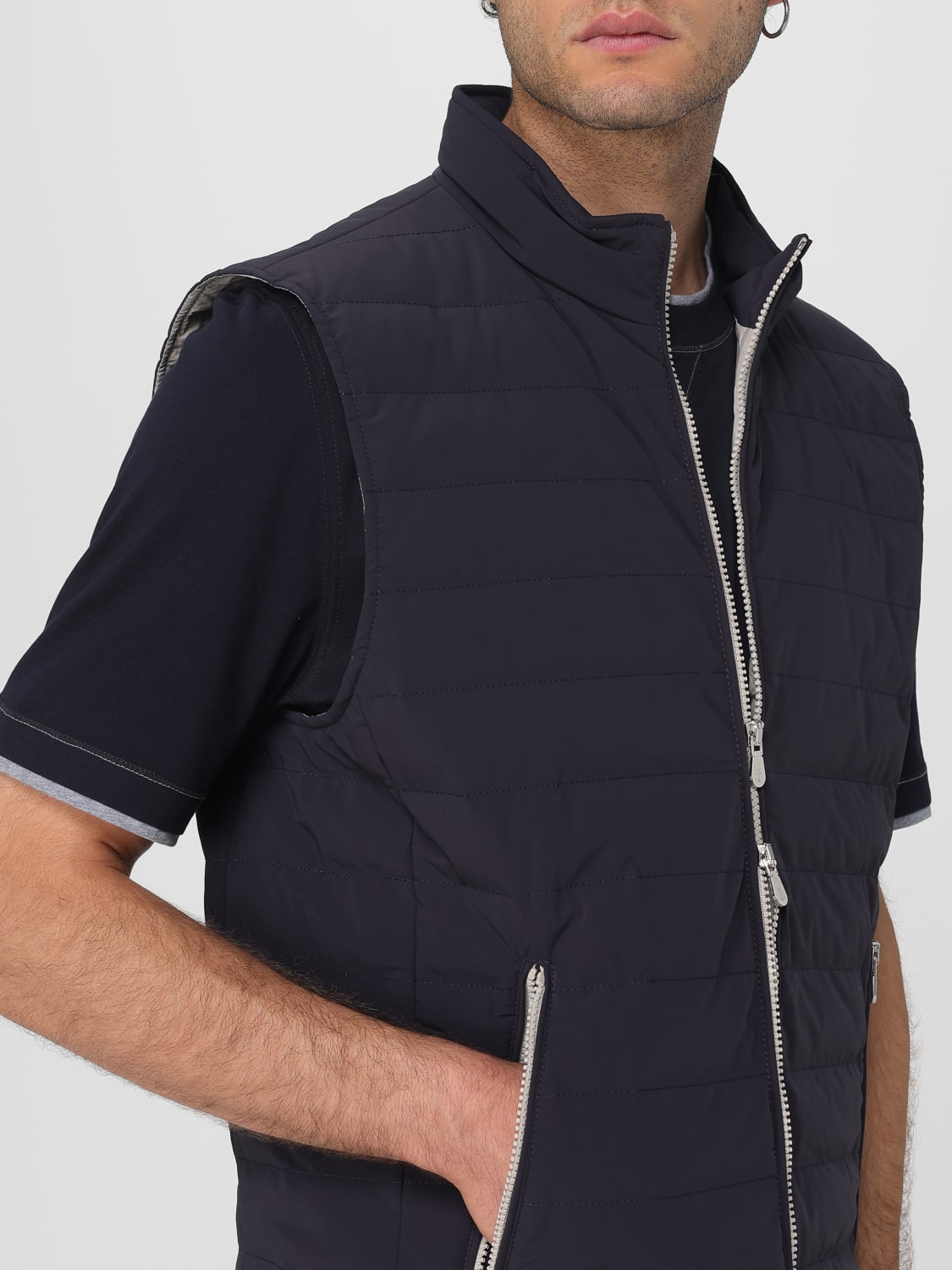 BRUNELLO CUCINELLI SUIT VEST: Jacket men Brunello Cucinelli, Blue - Img 5