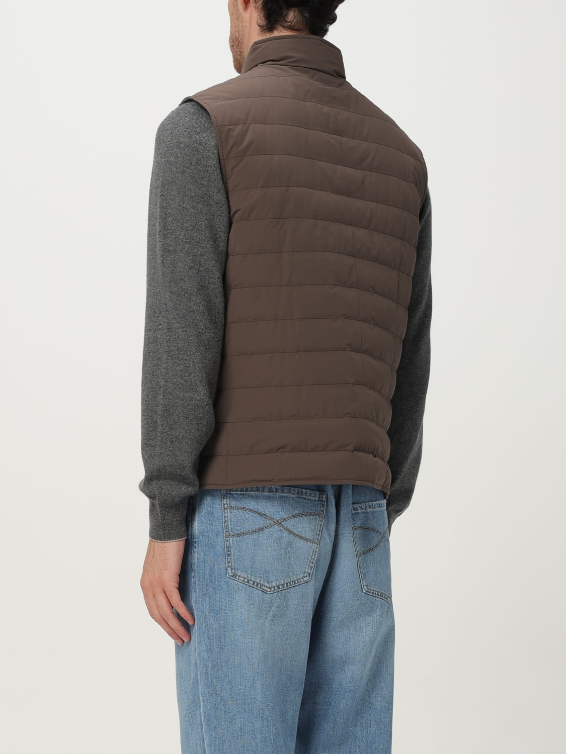 BRUNELLO CUCINELLI CHALECO: Chaqueta hombre Brunello Cucinelli, Marrón - Img 3