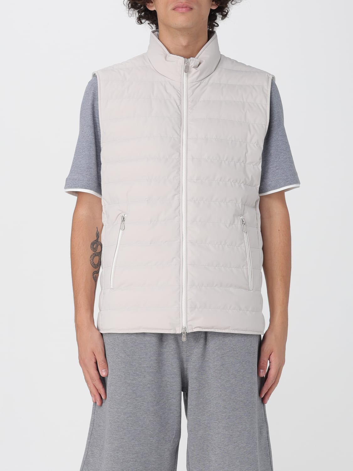 BRUNELLO CUCINELLI SUIT VEST: Jacket men Brunello Cucinelli, Ivory - Img 1