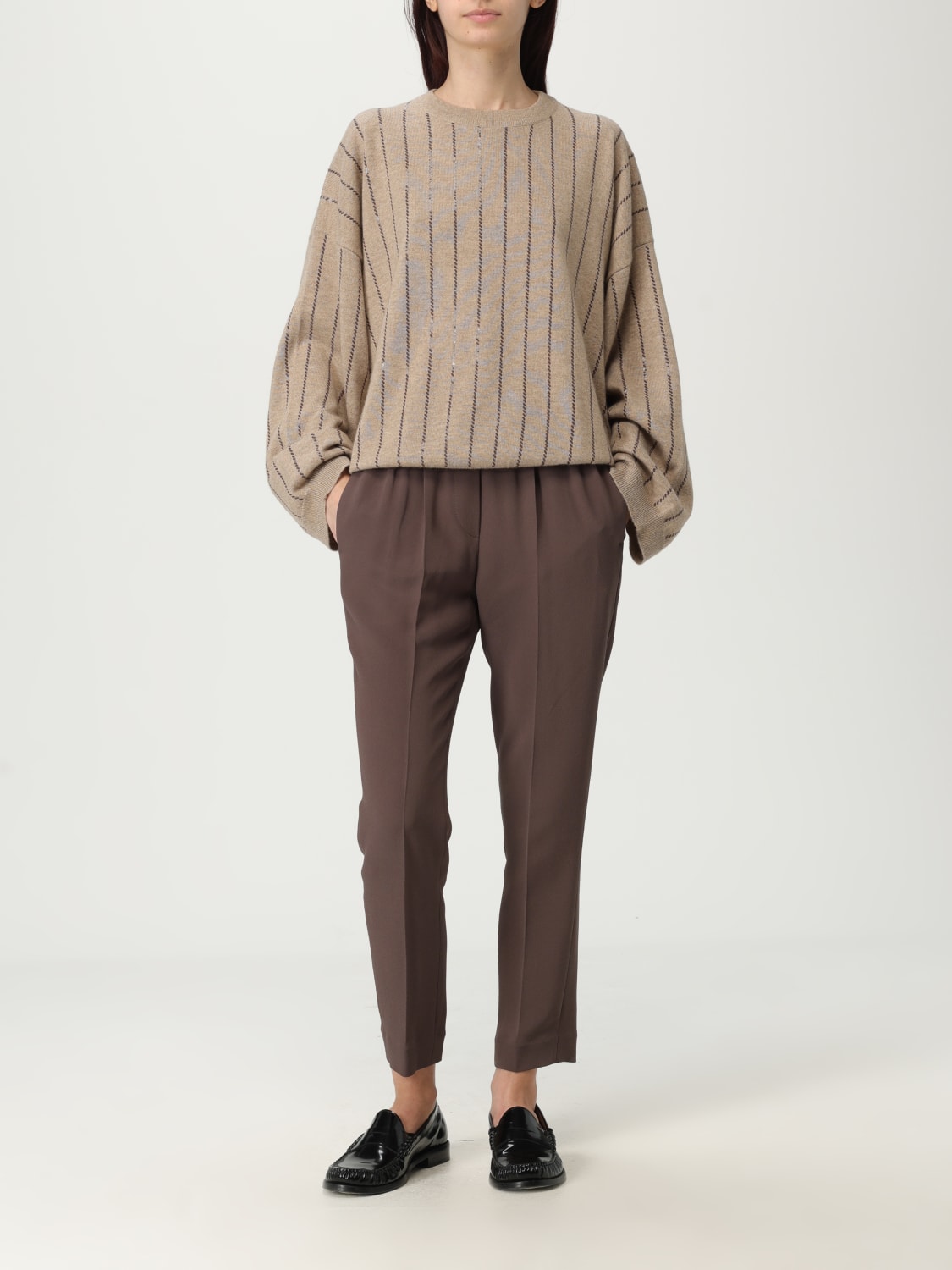 BRUNELLO CUCINELLI JERSEY: Jersey mujer Brunello Cucinelli, Marrón - Img 2