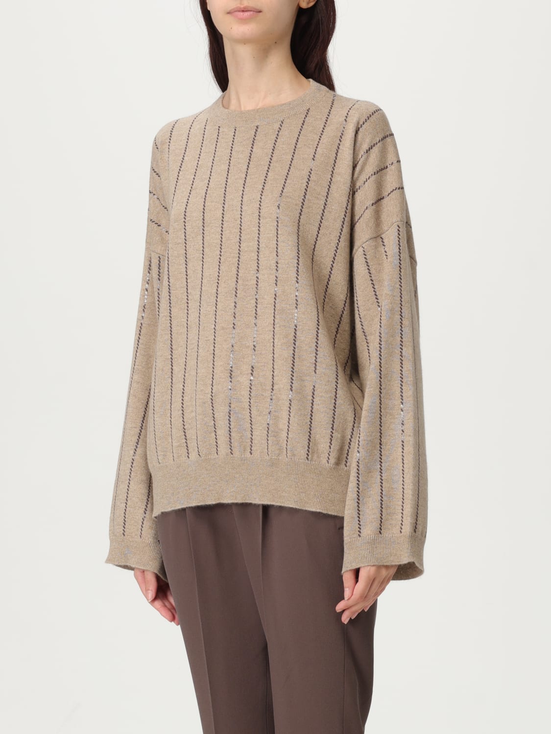 BRUNELLO CUCINELLI JERSEY: Jersey mujer Brunello Cucinelli, Marrón - Img 4