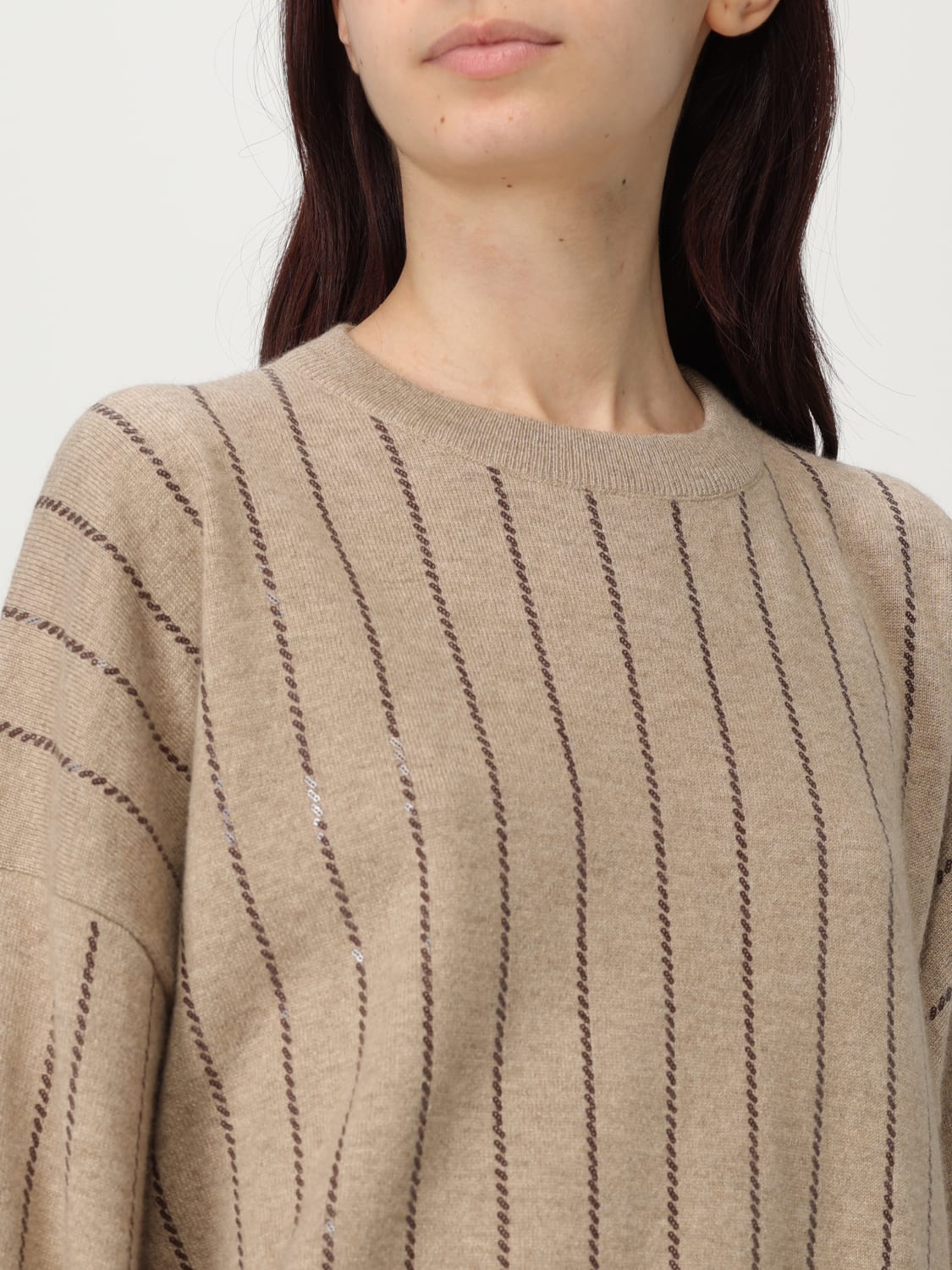 BRUNELLO CUCINELLI JERSEY: Jersey mujer Brunello Cucinelli, Marrón - Img 5