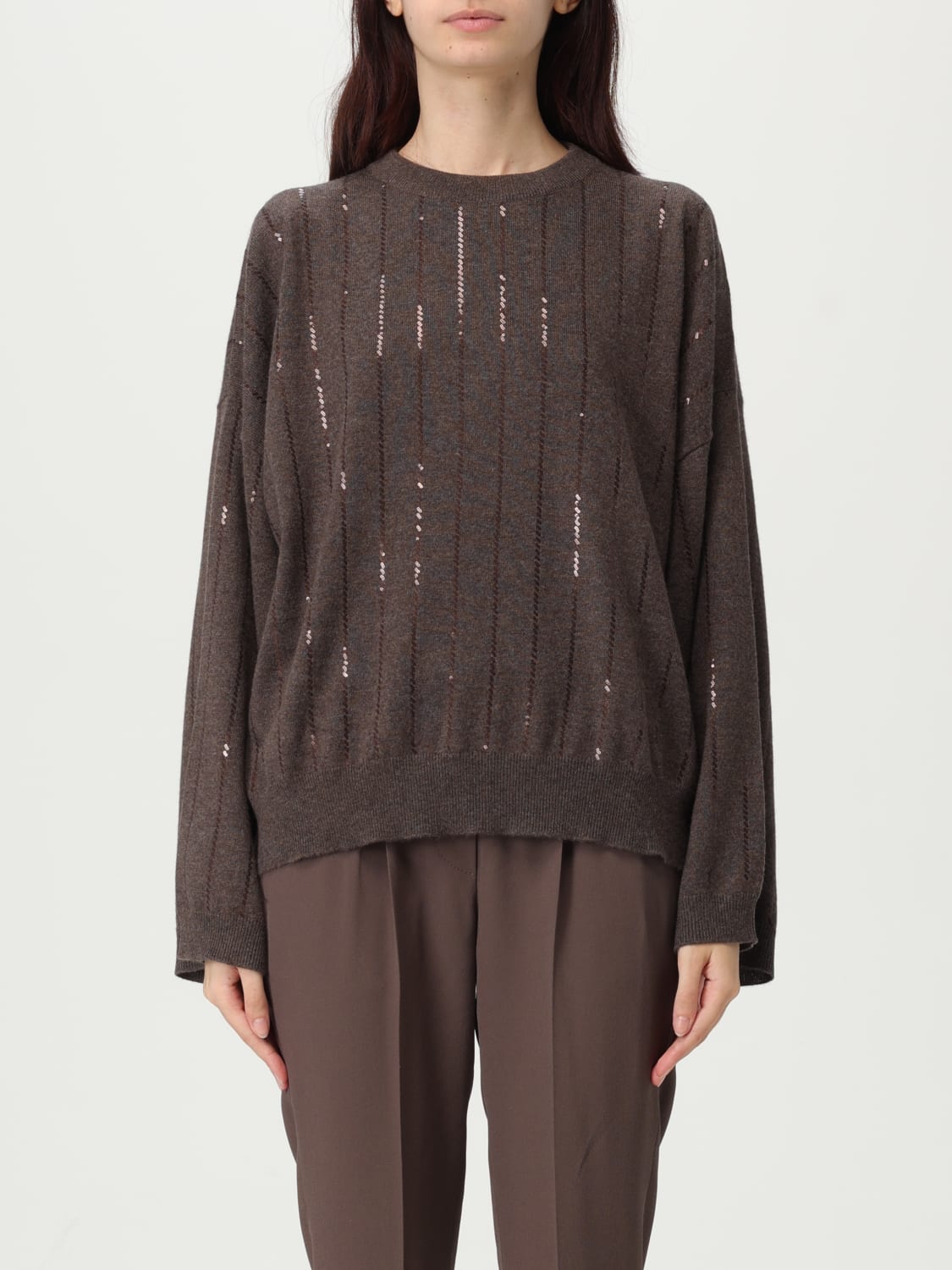 BRUNELLO CUCINELLI PULLOVER: Pullover damen Brunello Cucinelli, Dark - Img 1