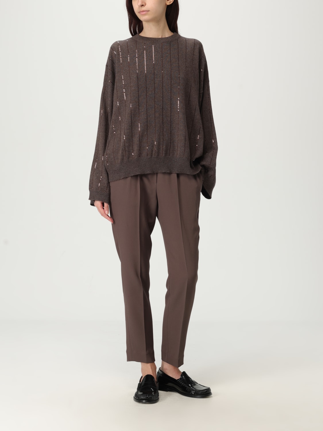 BRUNELLO CUCINELLI PULLOVER: Pullover damen Brunello Cucinelli, Dark - Img 2