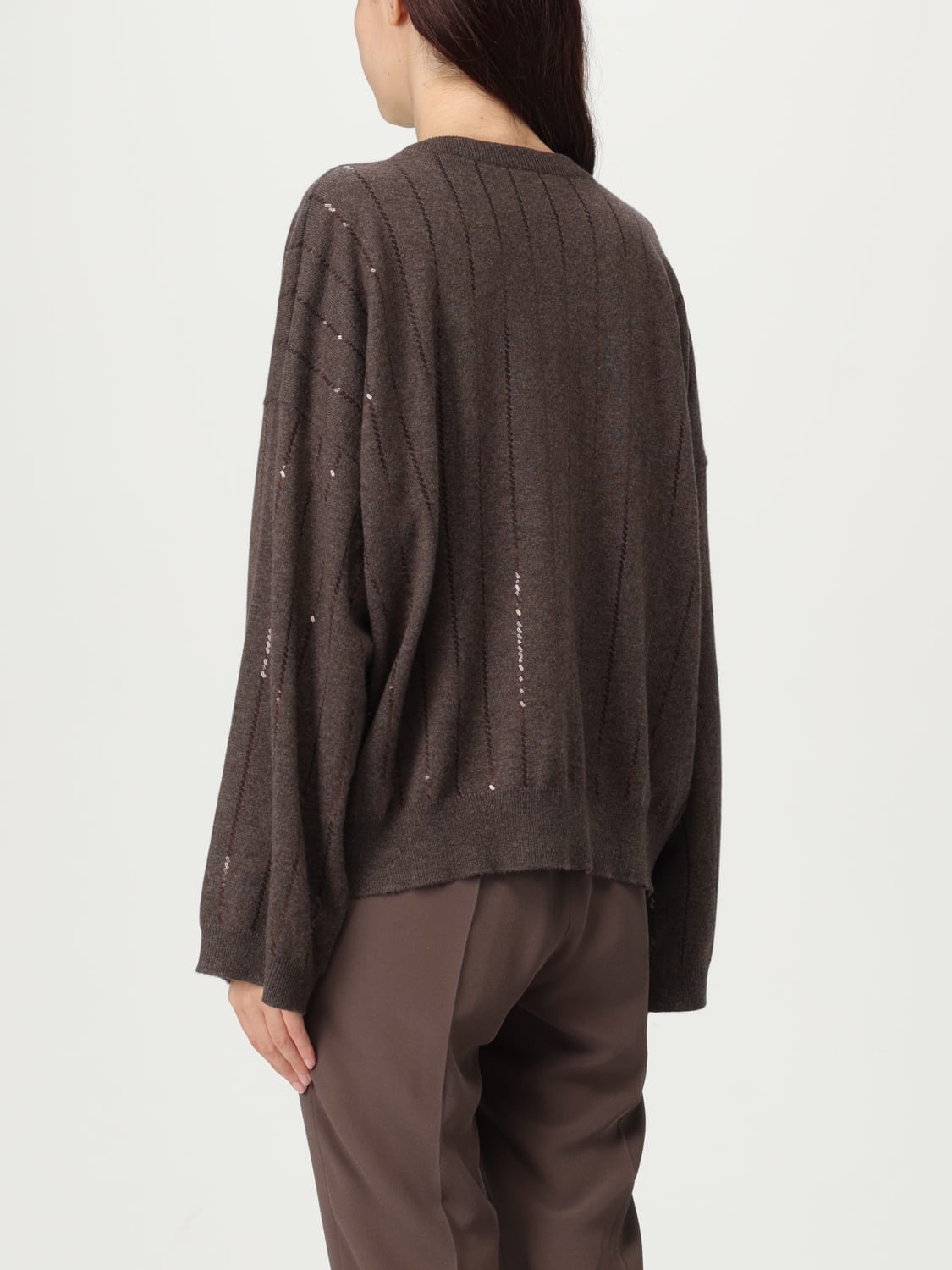 BRUNELLO CUCINELLI PULLOVER: Pullover damen Brunello Cucinelli, Dark - Img 3