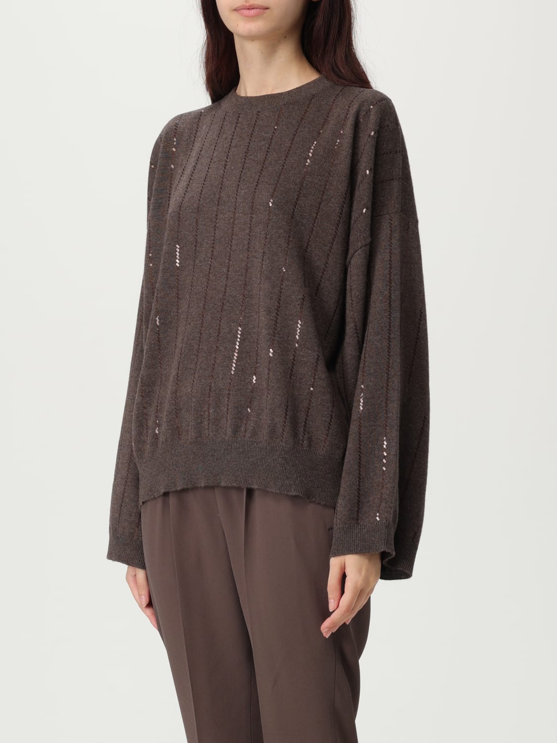 BRUNELLO CUCINELLI PULLOVER: Pullover damen Brunello Cucinelli, Dark - Img 4