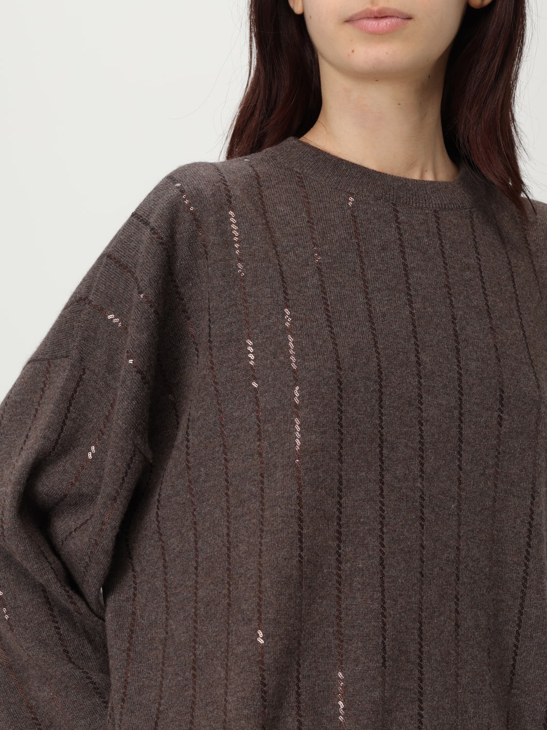 BRUNELLO CUCINELLI PULLOVER: Pullover damen Brunello Cucinelli, Dark - Img 5