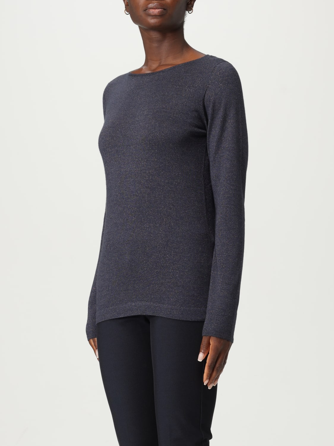 BRUNELLO CUCINELLI 毛衣: 上衣 女士 Brunello Cucinelli, 蓝色 - Img 3