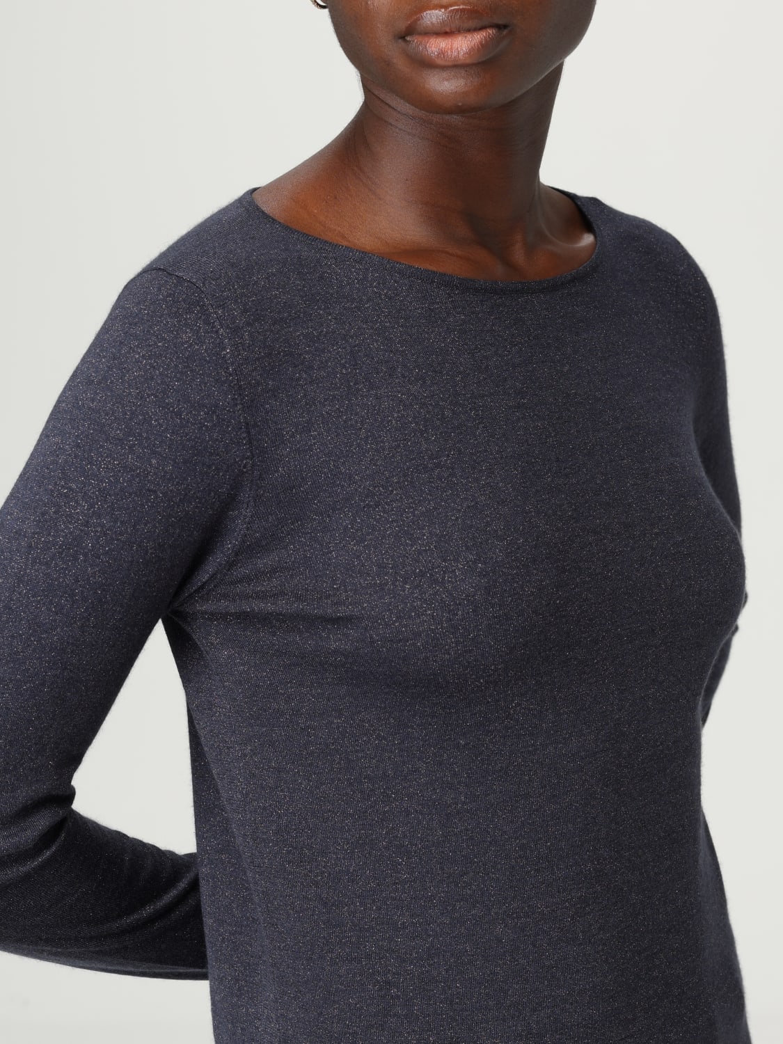 BRUNELLO CUCINELLI 毛衣: 上衣 女士 Brunello Cucinelli, 蓝色 - Img 4