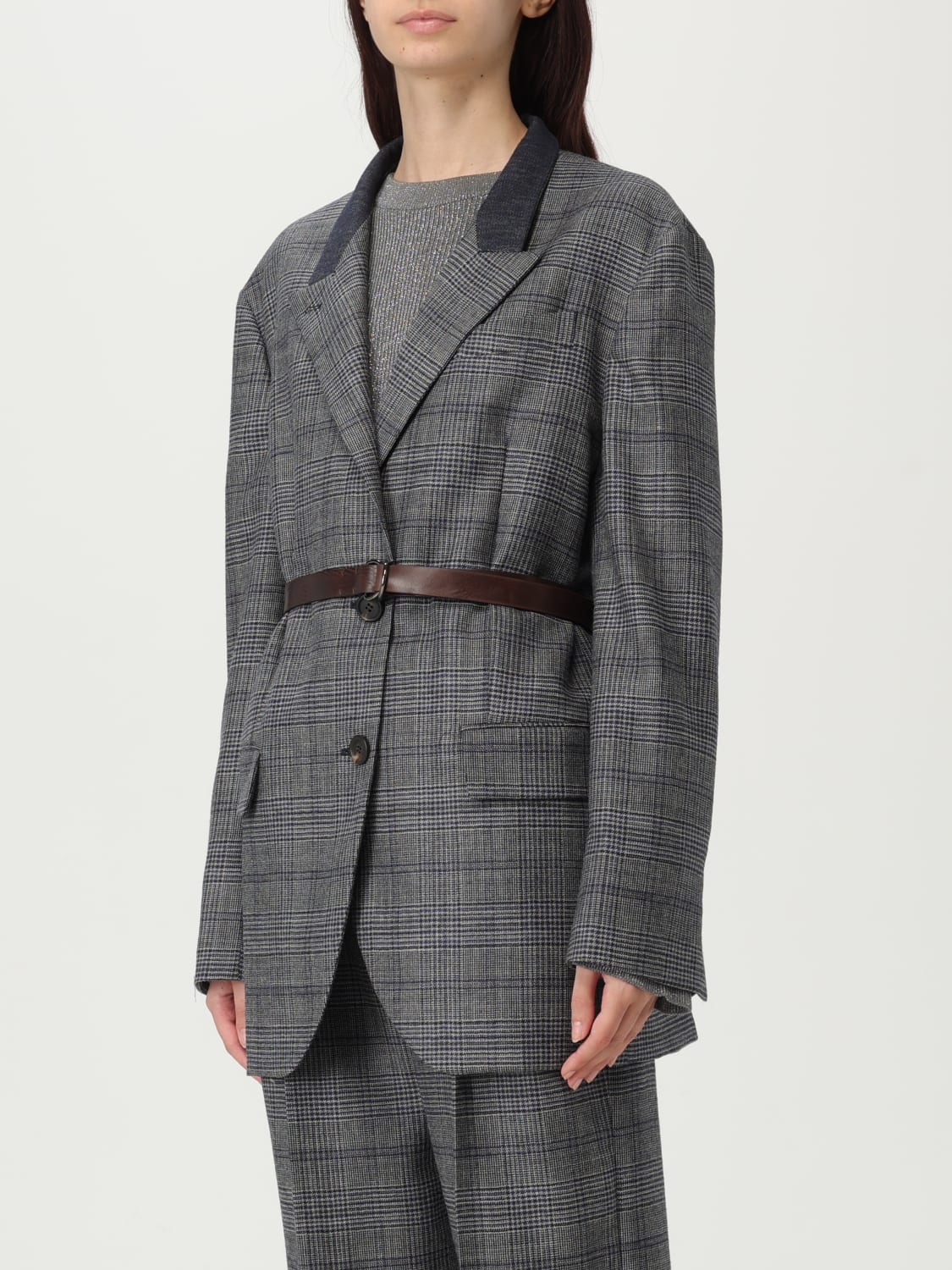 BRUNELLO CUCINELLI JACKET: Jacket woman Brunello Cucinelli, Blue - Img 4