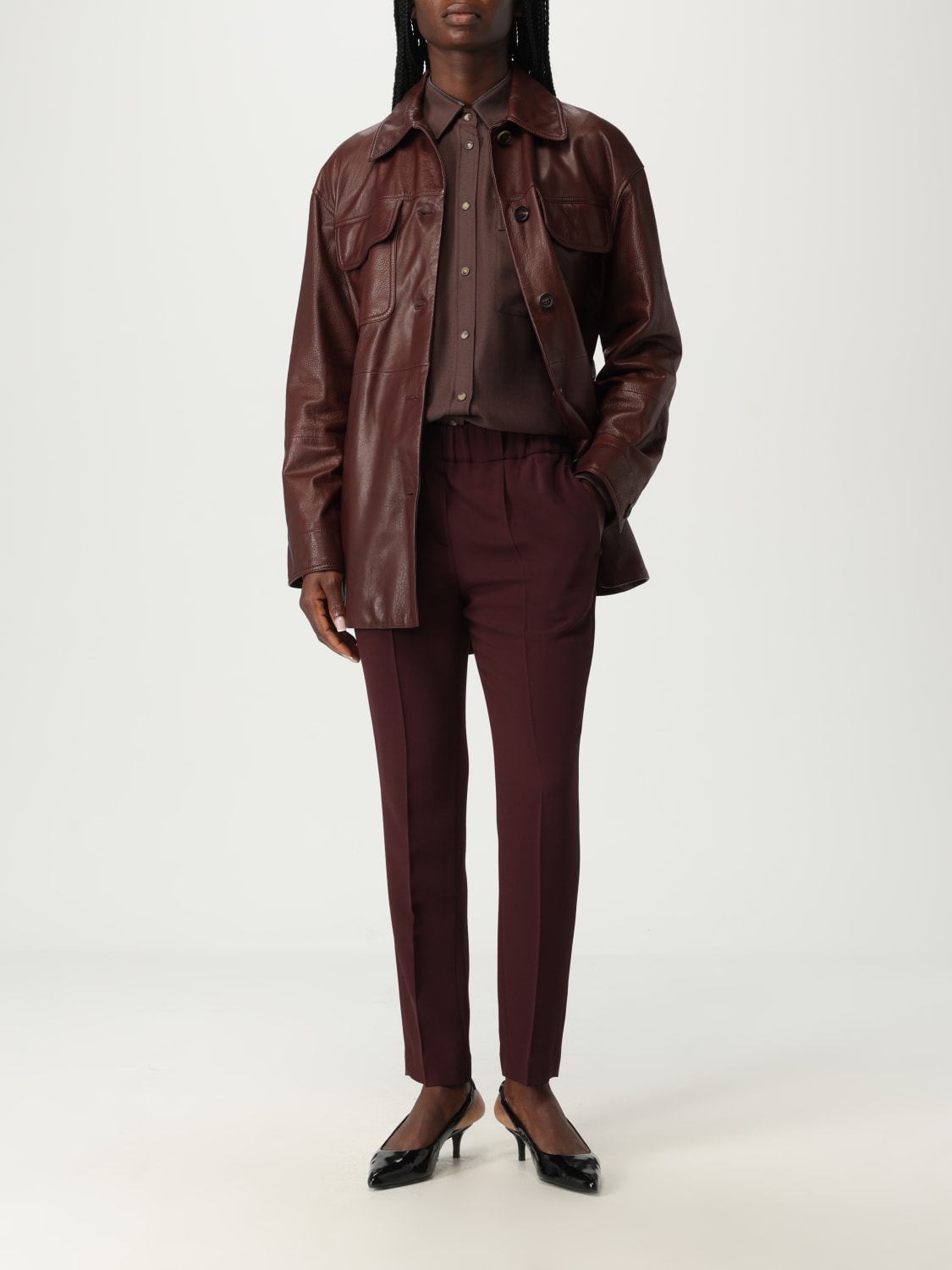 BRUNELLO CUCINELLI JACKET: Jacket woman Brunello Cucinelli, Burgundy - Img 2