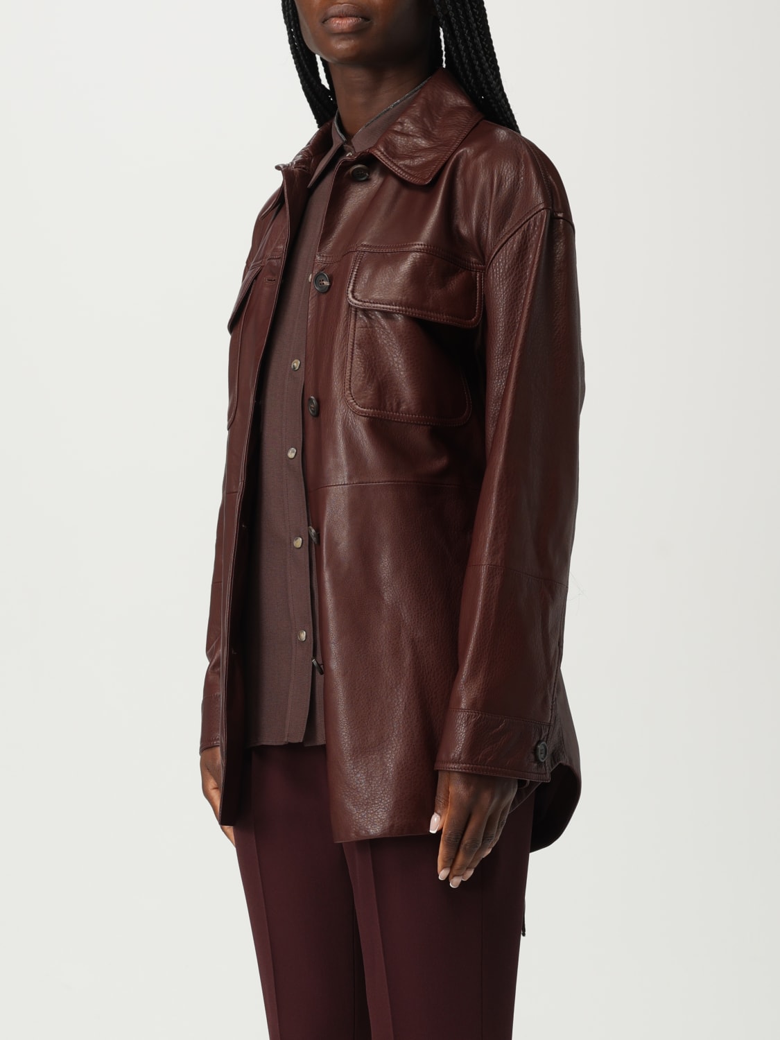 BRUNELLO CUCINELLI JACKET: Jacket woman Brunello Cucinelli, Burgundy - Img 4