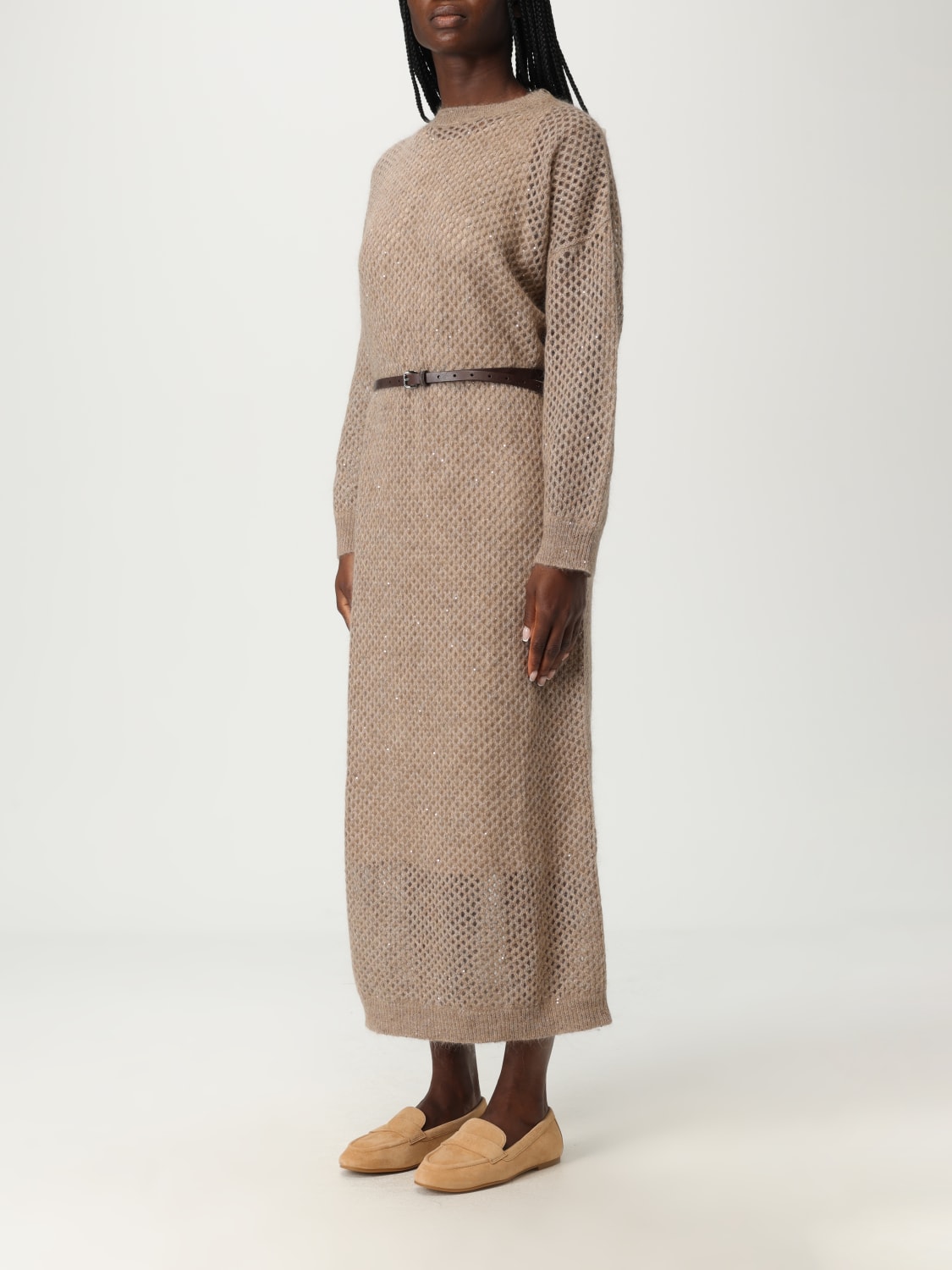 BRUNELLO CUCINELLI VESTIDO: Vestido mujer Brunello Cucinelli, Marrón - Img 3