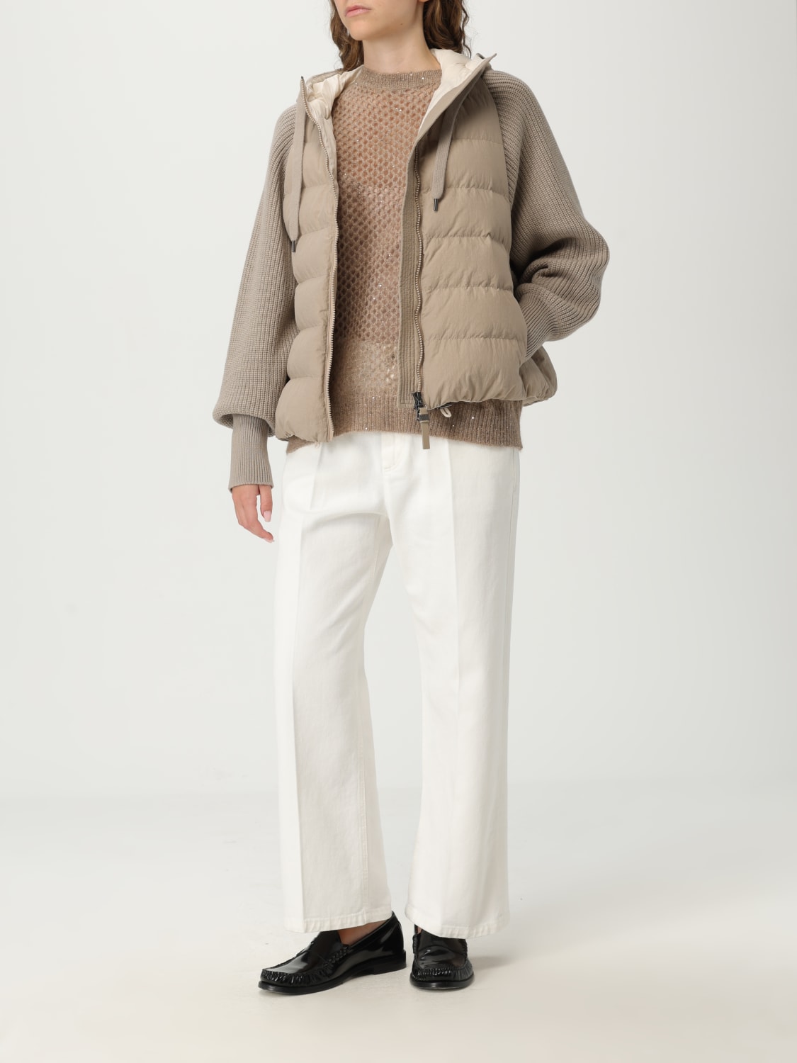 BRUNELLO CUCINELLI 毛衣: 毛衣 女士 Brunello Cucinelli, 棕色 - Img 2