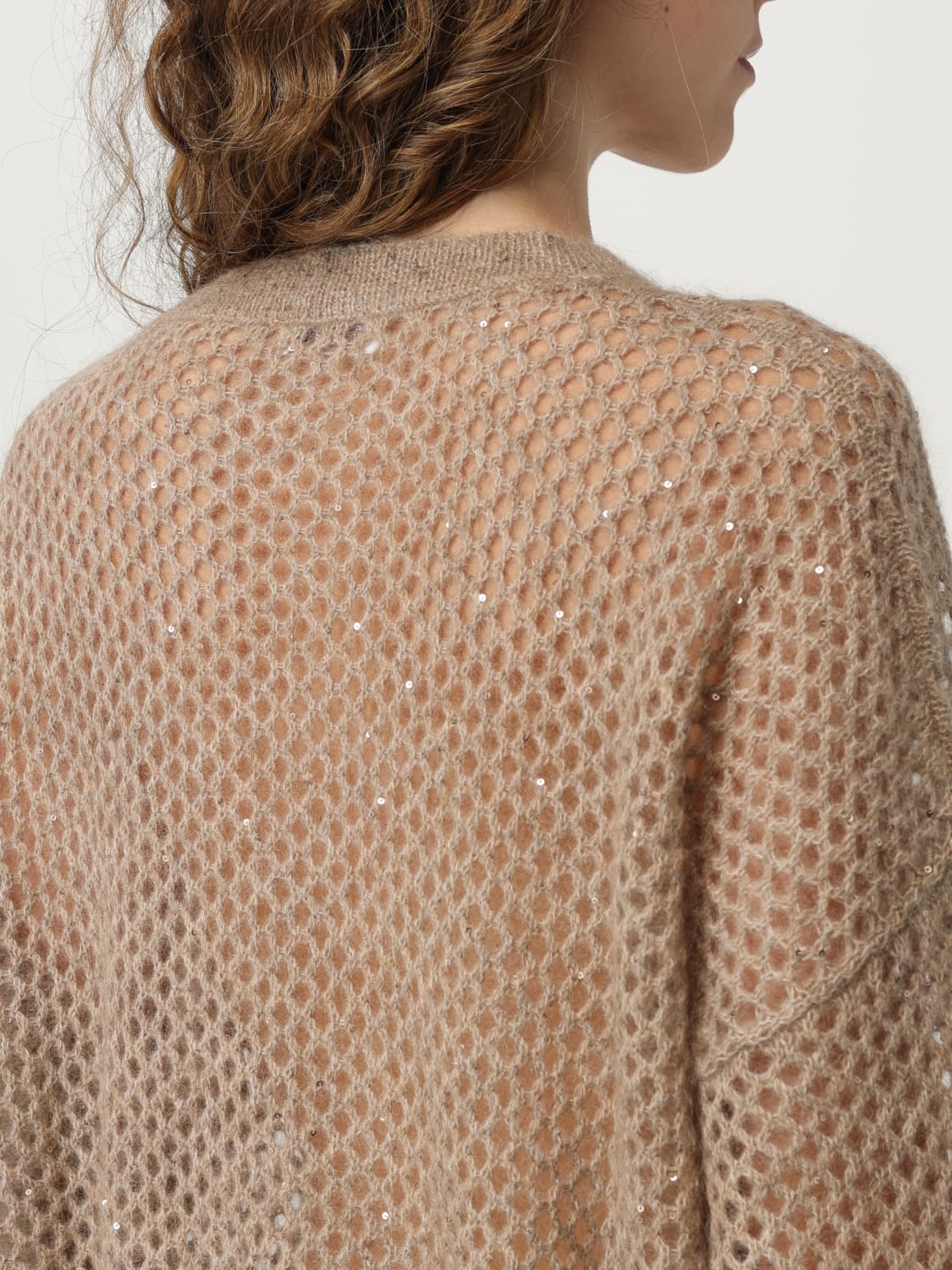 BRUNELLO CUCINELLI 毛衣: 毛衣 女士 Brunello Cucinelli, 棕色 - Img 5