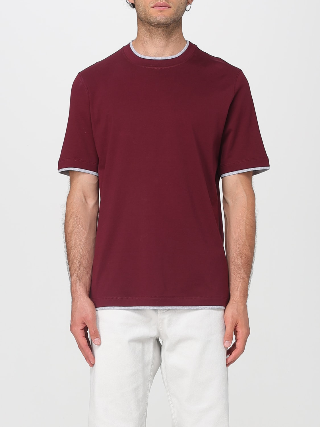BRUNELLO CUCINELLI T-SHIRT: T-shirt men Brunello Cucinelli, Red - Img 1