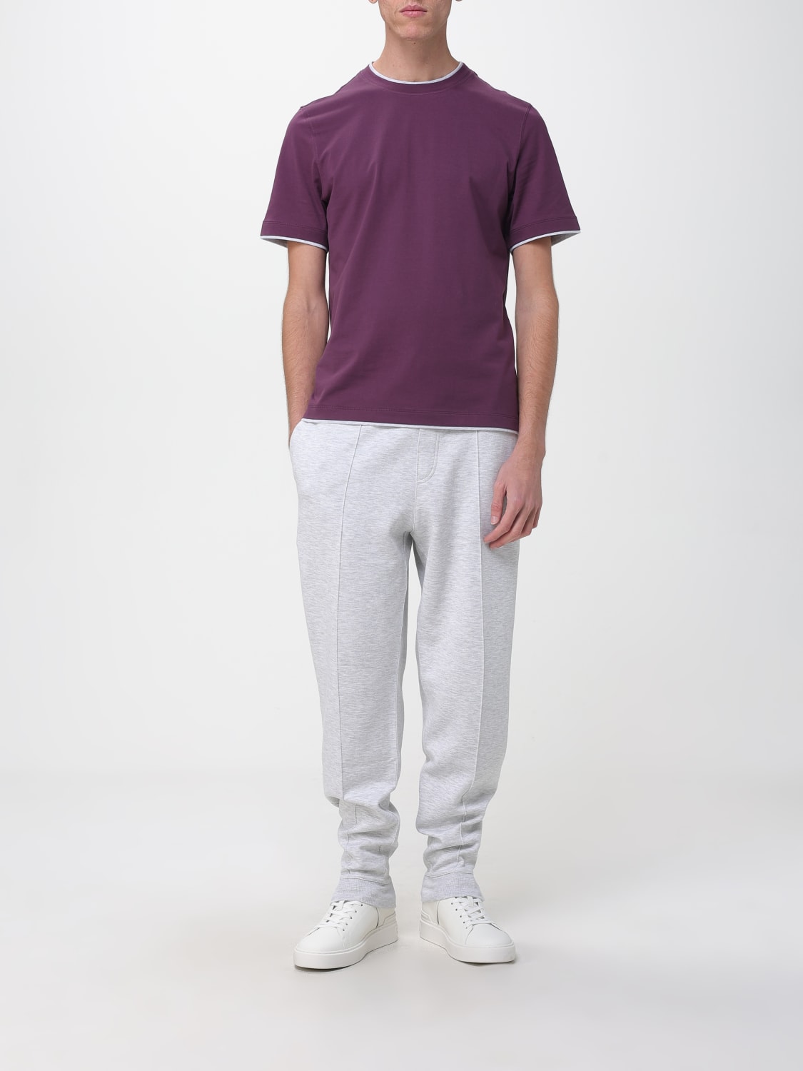 BRUNELLO CUCINELLI T-SHIRT: T-shirt men Brunello Cucinelli, Burgundy - Img 2