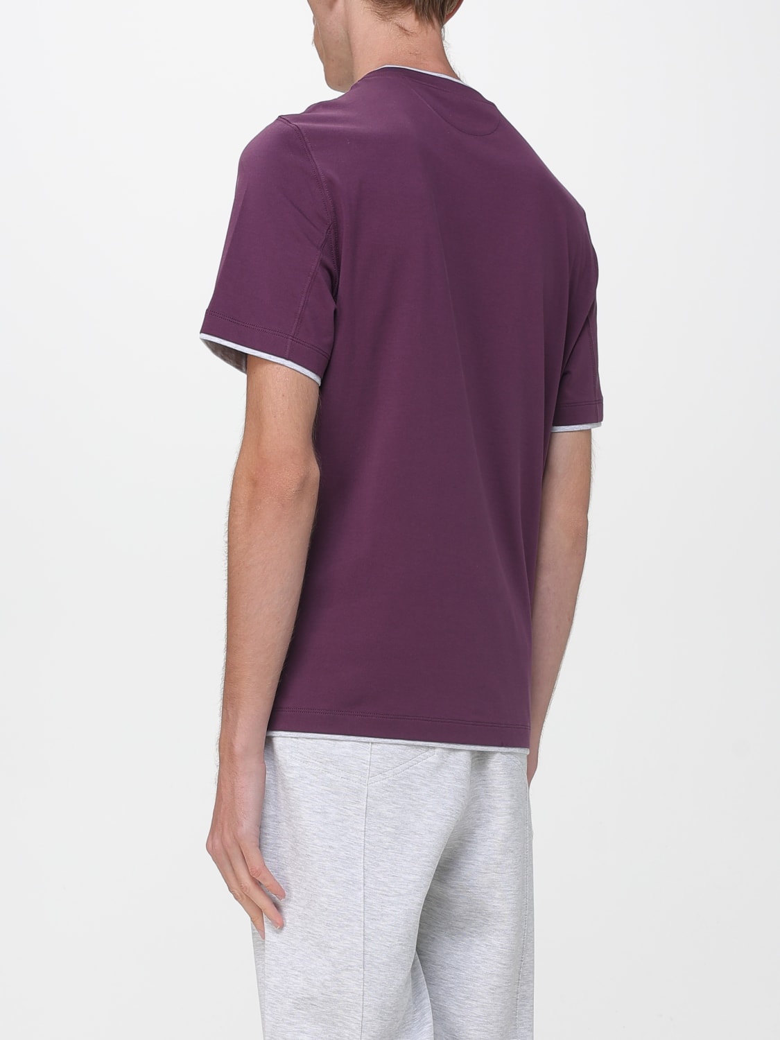 BRUNELLO CUCINELLI T-SHIRT: T-shirt men Brunello Cucinelli, Burgundy - Img 3