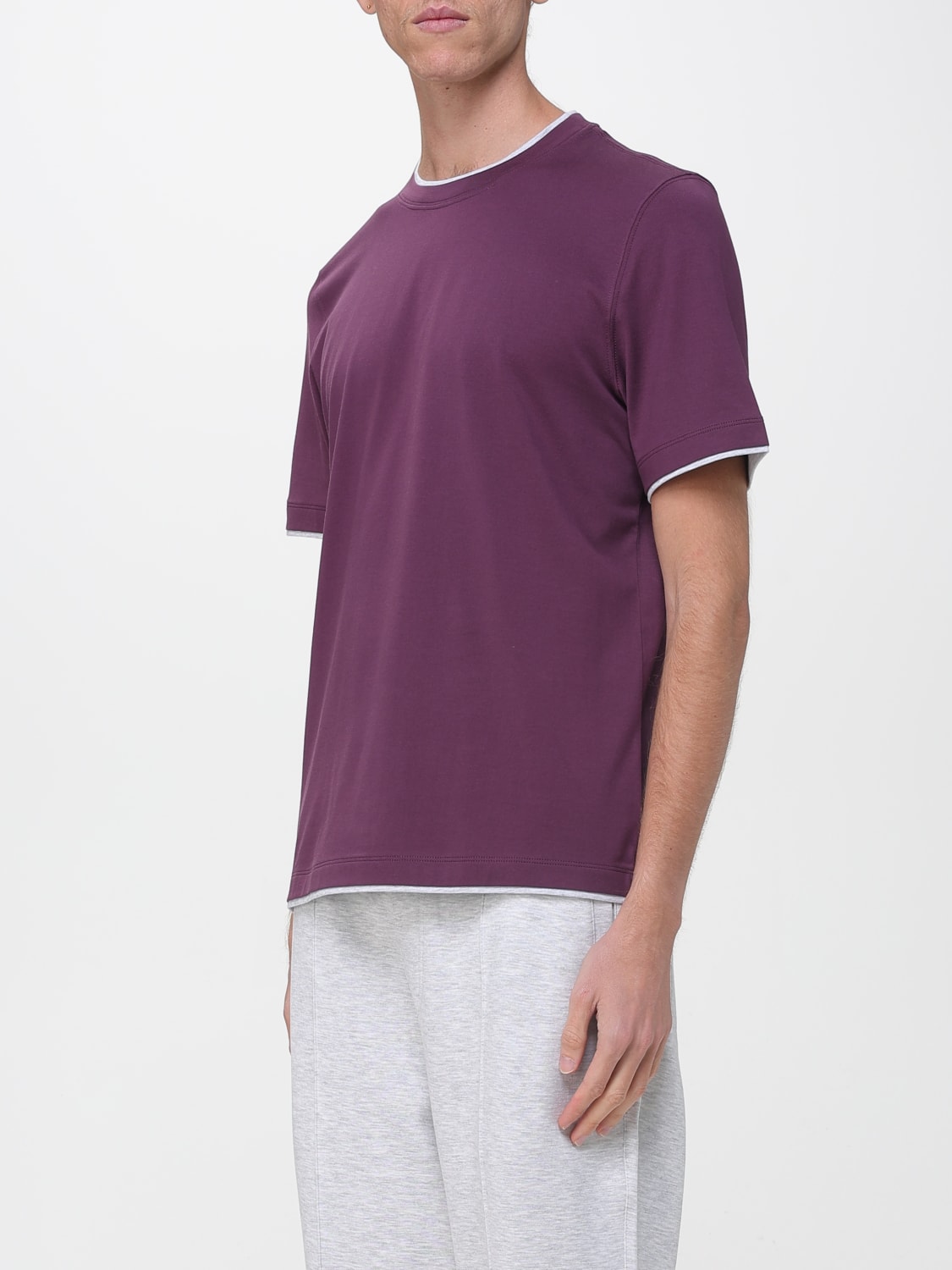 BRUNELLO CUCINELLI T-SHIRT: T-shirt men Brunello Cucinelli, Burgundy - Img 4