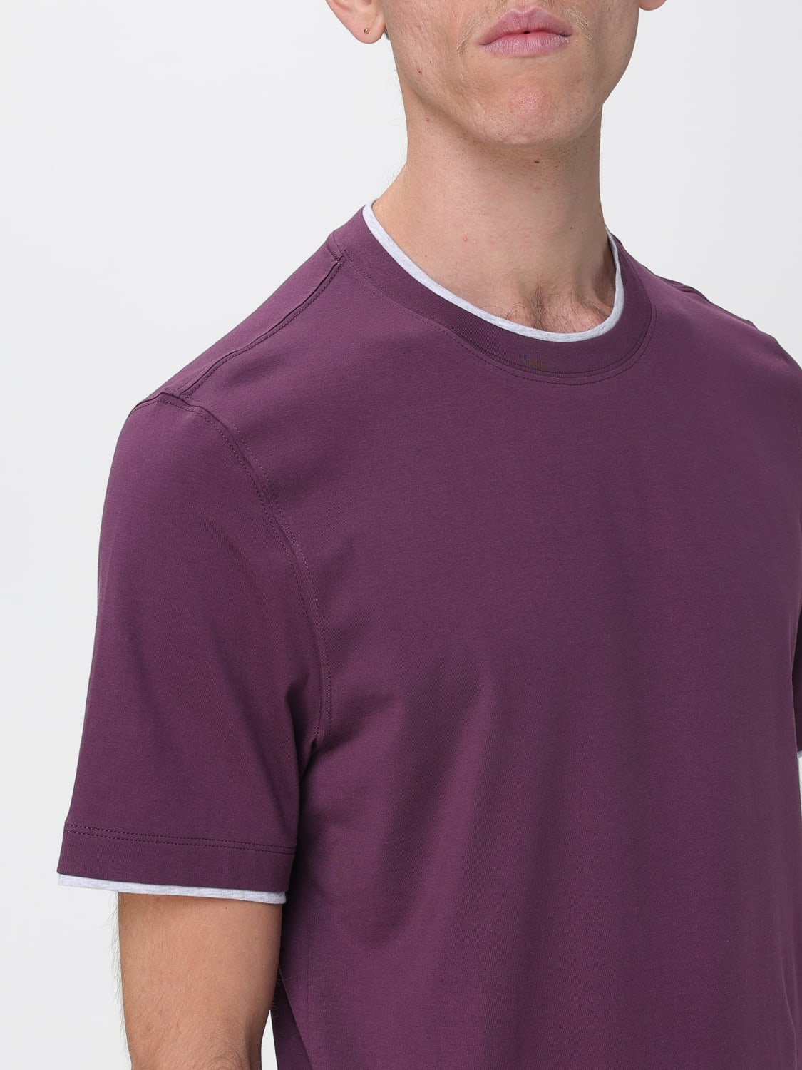 BRUNELLO CUCINELLI T-SHIRT: T-shirt men Brunello Cucinelli, Burgundy - Img 5