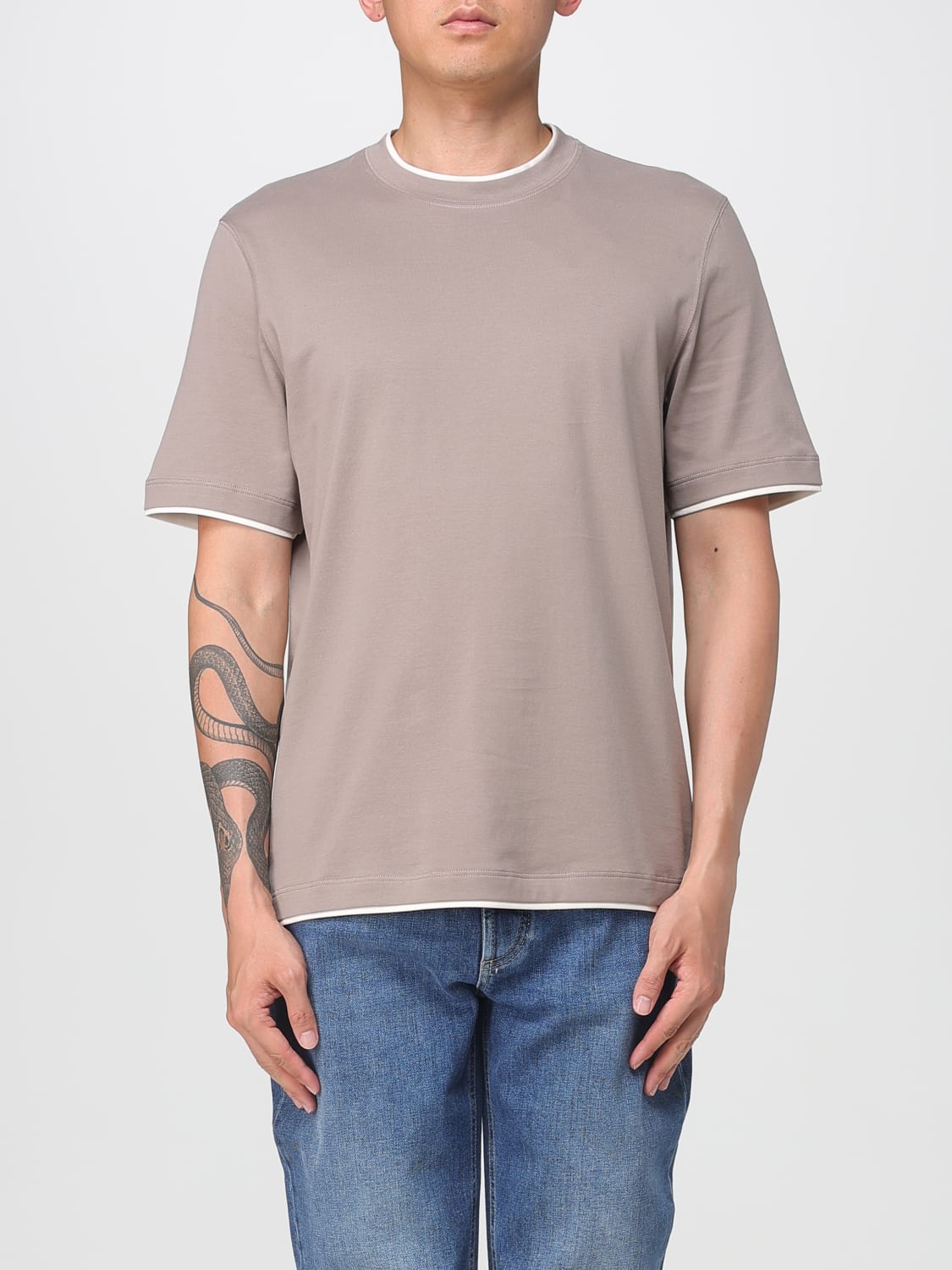 BRUNELLO CUCINELLI T-SHIRT: T-shirt men Brunello Cucinelli, Mud - Img 1