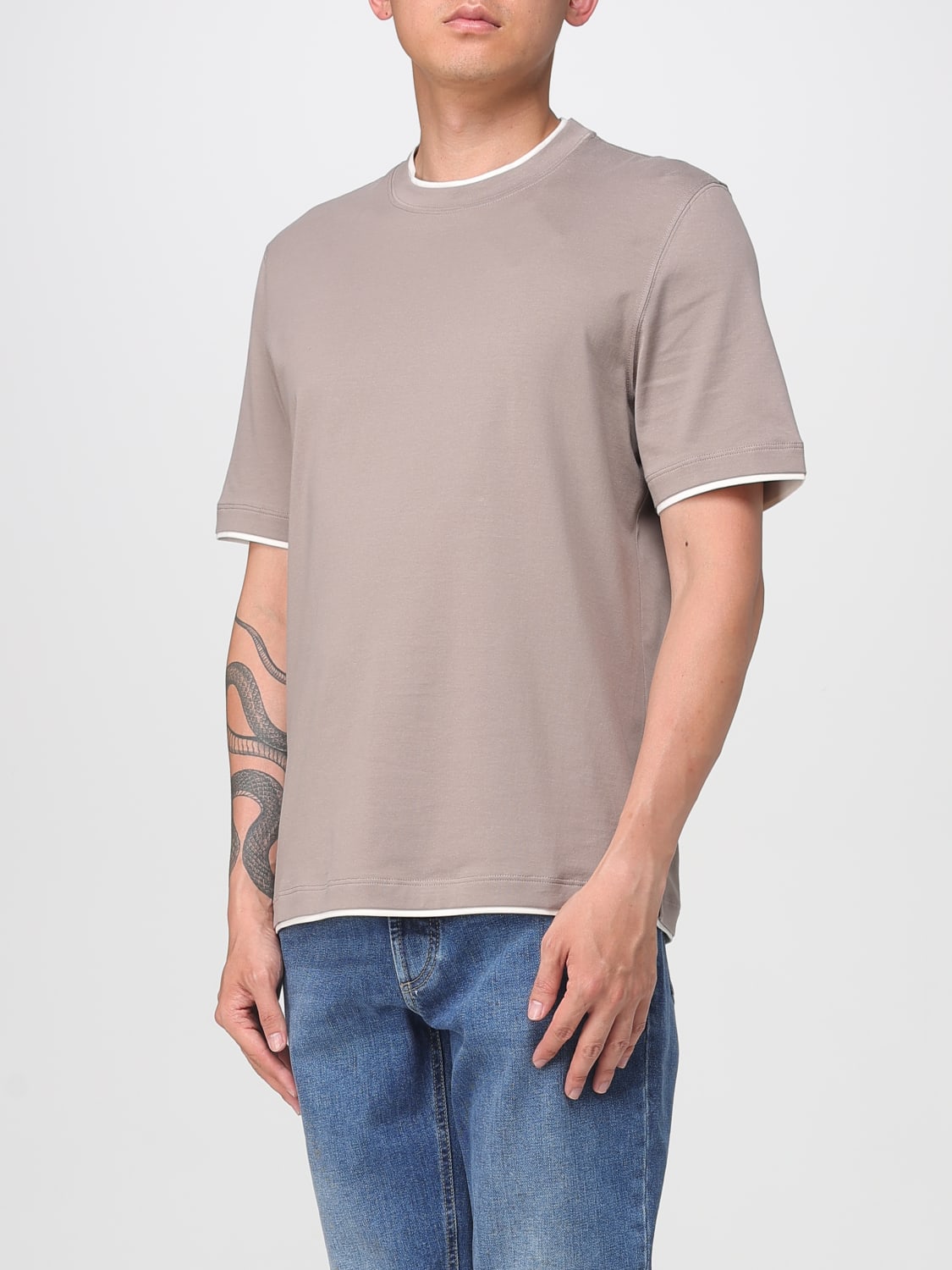 BRUNELLO CUCINELLI T-SHIRT: T-shirt men Brunello Cucinelli, Mud - Img 4