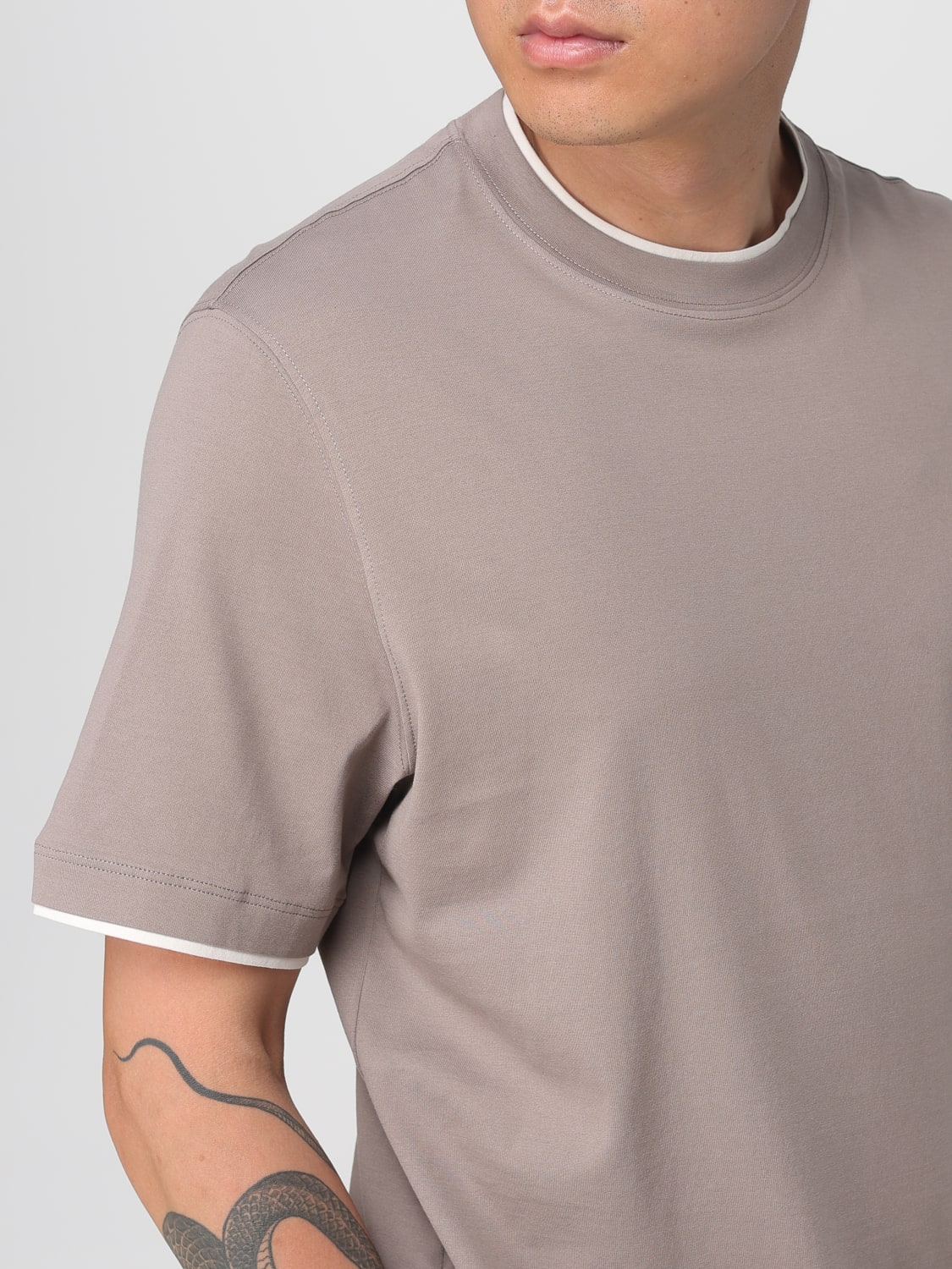BRUNELLO CUCINELLI T-SHIRT: T-shirt men Brunello Cucinelli, Mud - Img 5