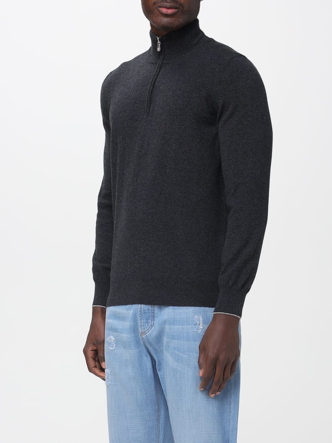 BRUNELLO CUCINELLI PULLOVER: Pullover herren Brunello Cucinelli, Grau - Img 4