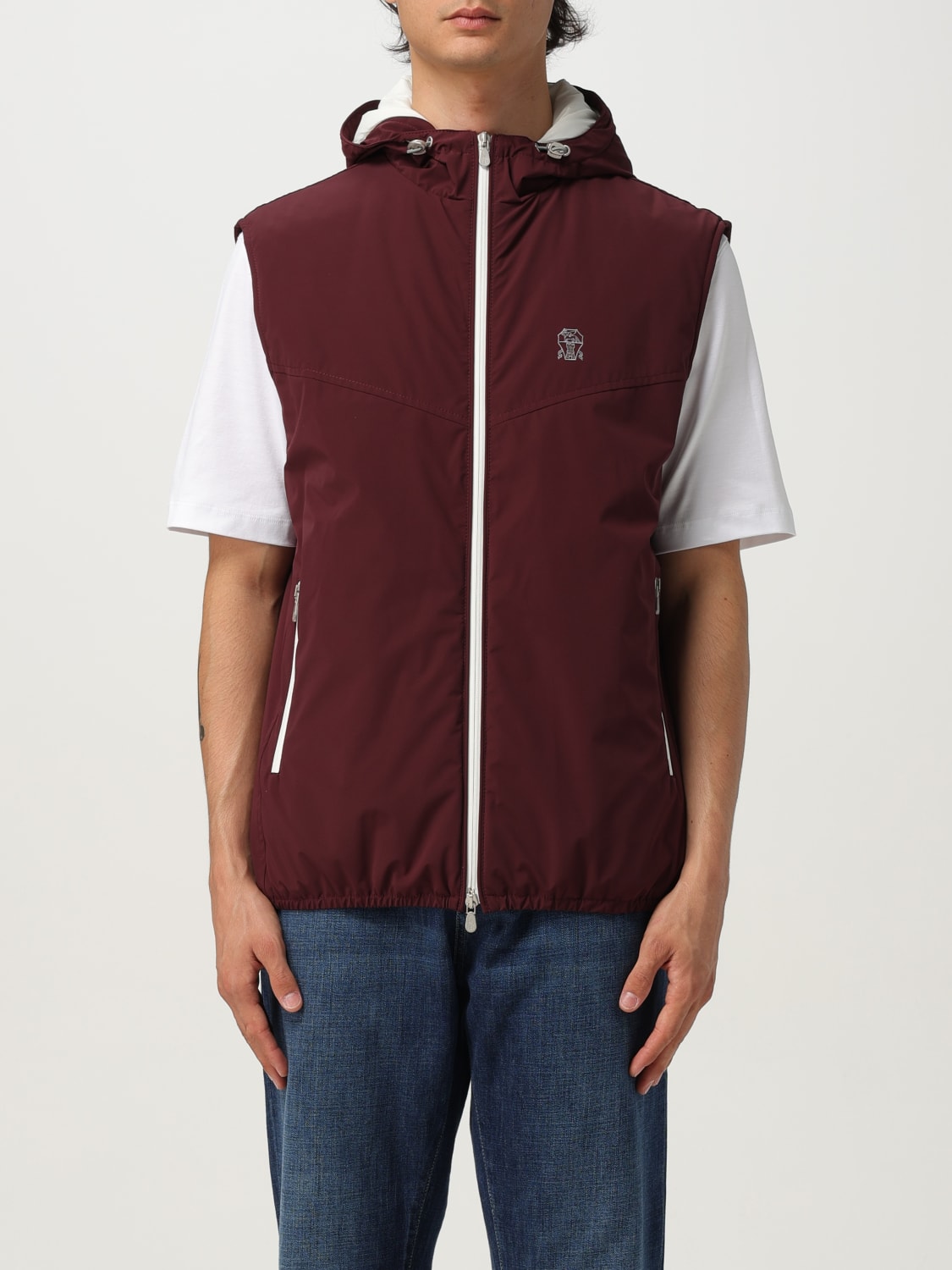 BRUNELLO CUCINELLI WESTE: Jacke herren Brunello Cucinelli, Burgunderrot - Img 1