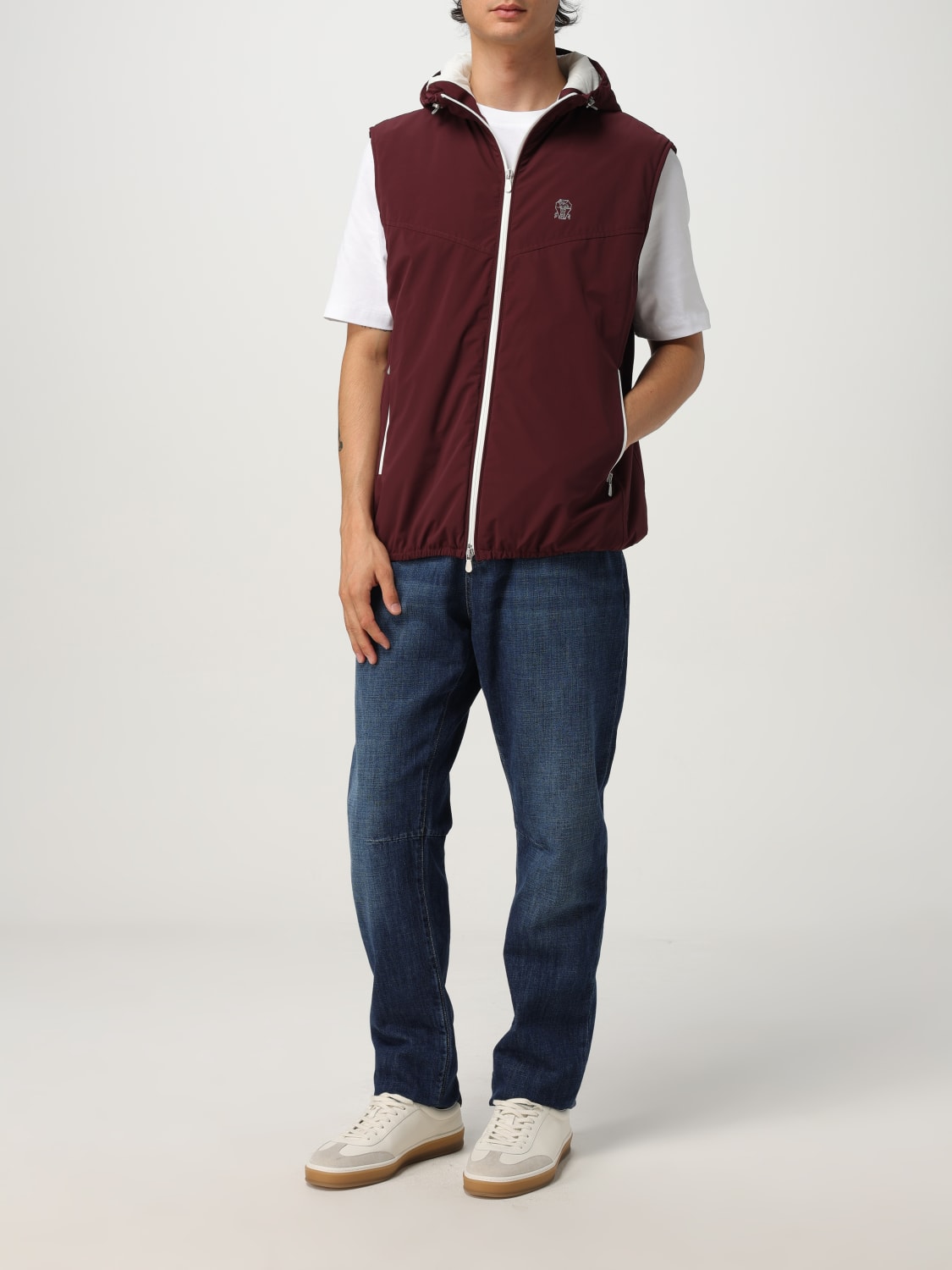 BRUNELLO CUCINELLI WESTE: Jacke herren Brunello Cucinelli, Burgunderrot - Img 2