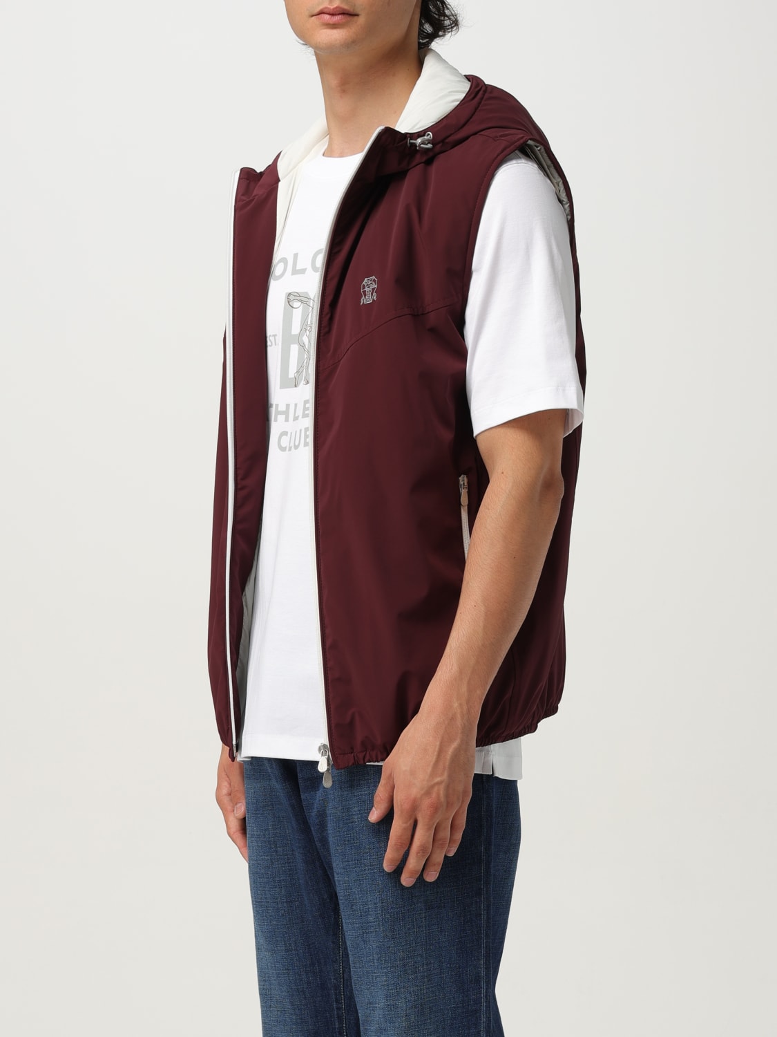 BRUNELLO CUCINELLI WESTE: Jacke herren Brunello Cucinelli, Burgunderrot - Img 4