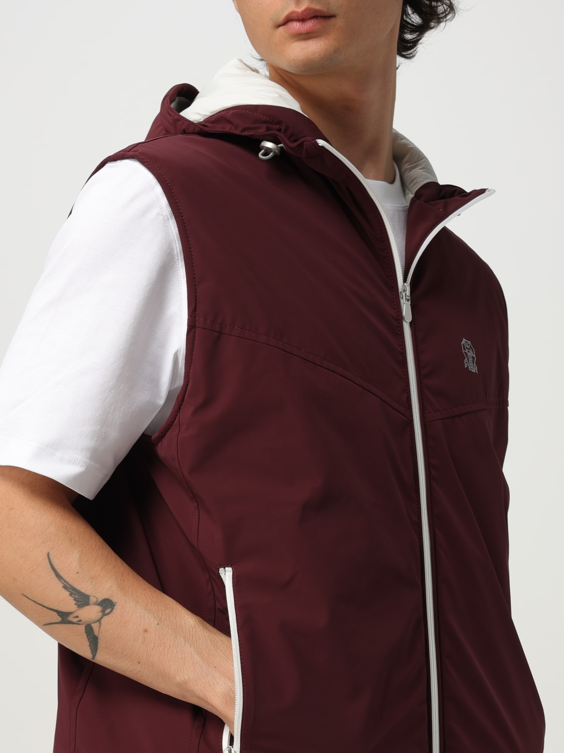 BRUNELLO CUCINELLI WESTE: Jacke herren Brunello Cucinelli, Burgunderrot - Img 5