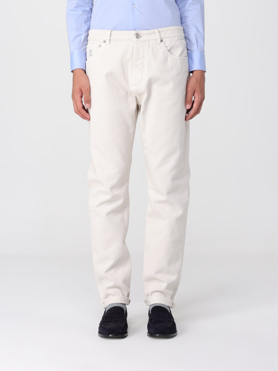BRUNELLO CUCINELLI JEANS: Jeans men Brunello Cucinelli, Yellow Cream - Img 1