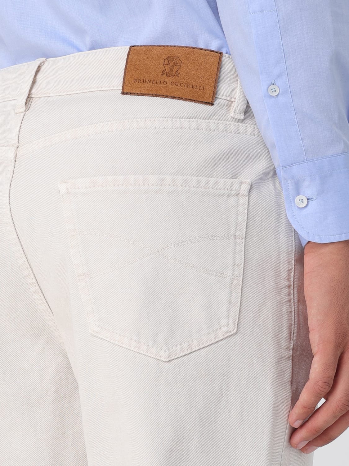 BRUNELLO CUCINELLI JEANS: Jeans men Brunello Cucinelli, Yellow Cream - Img 5