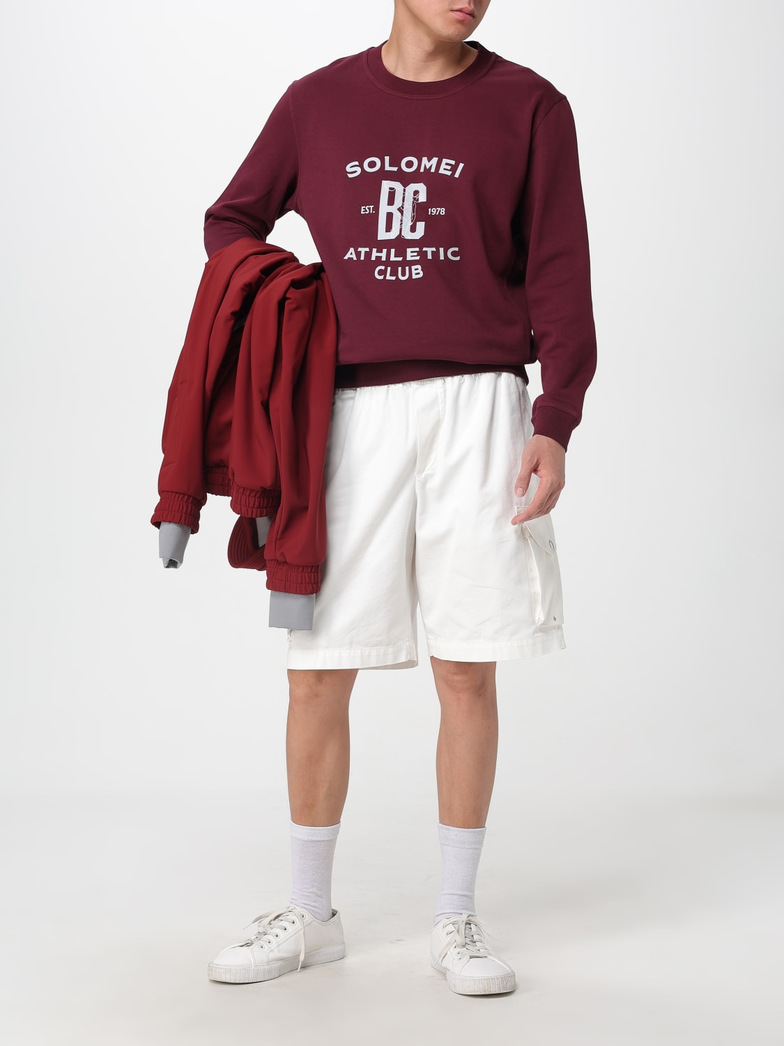 BRUNELLO CUCINELLI SWEATSHIRT: Sweatshirt herren Brunello Cucinelli, Burgunderrot - Img 2