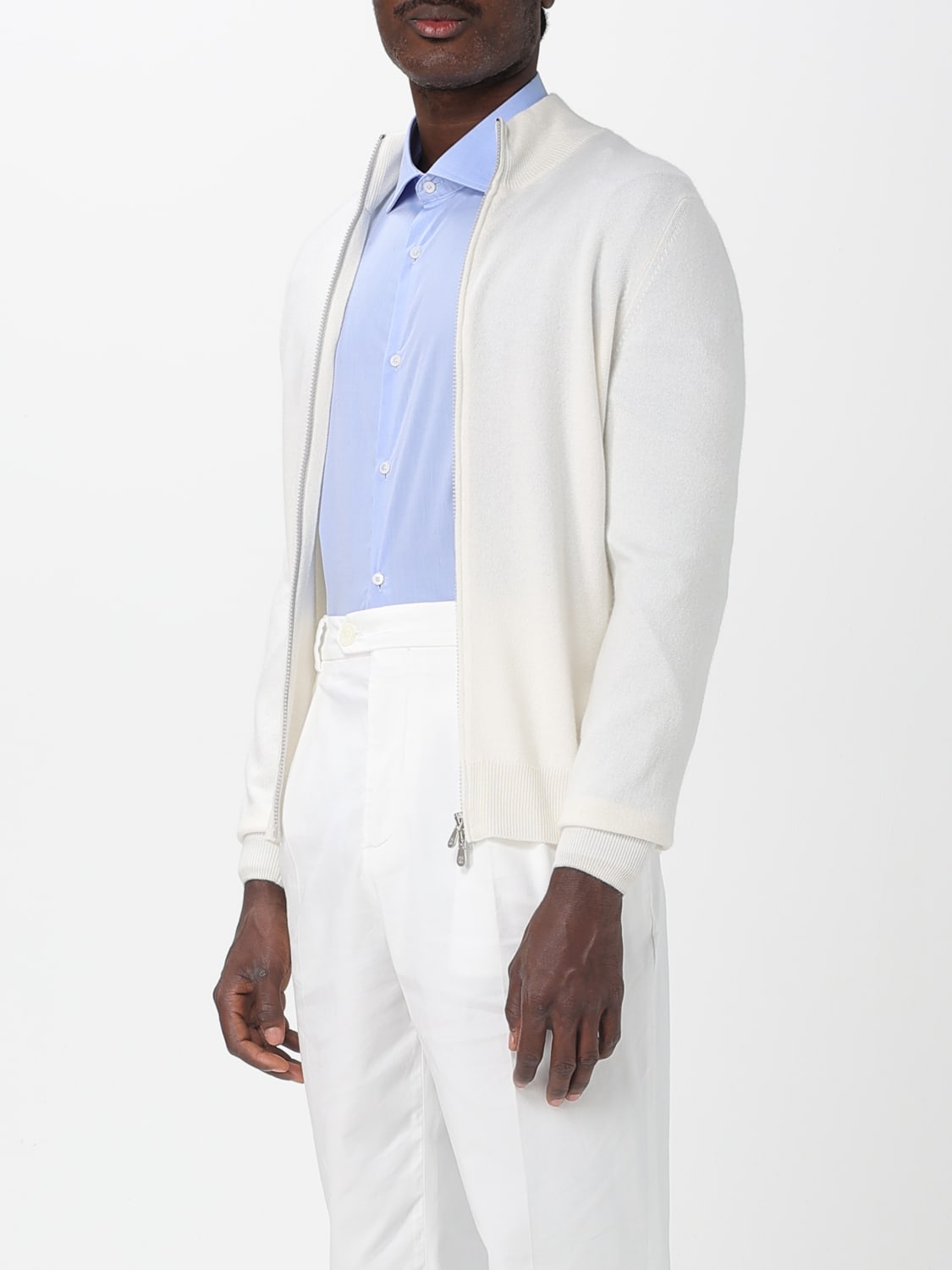 BRUNELLO CUCINELLI PULL: Cardigan homme Brunello Cucinelli, Blanc - Img 4