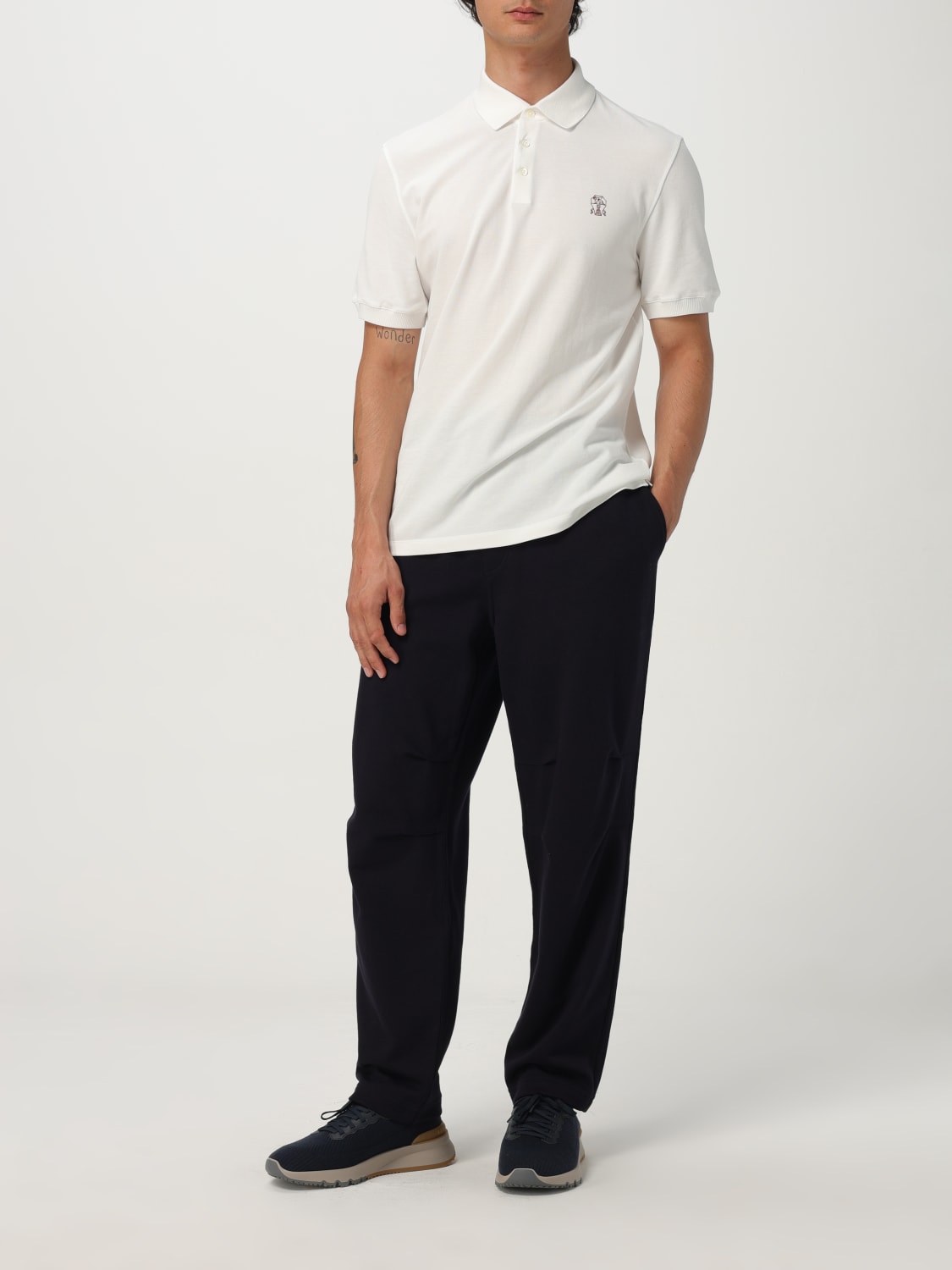 BRUNELLO CUCINELLI POLO: Polo herren Brunello Cucinelli, Weiß - Img 2