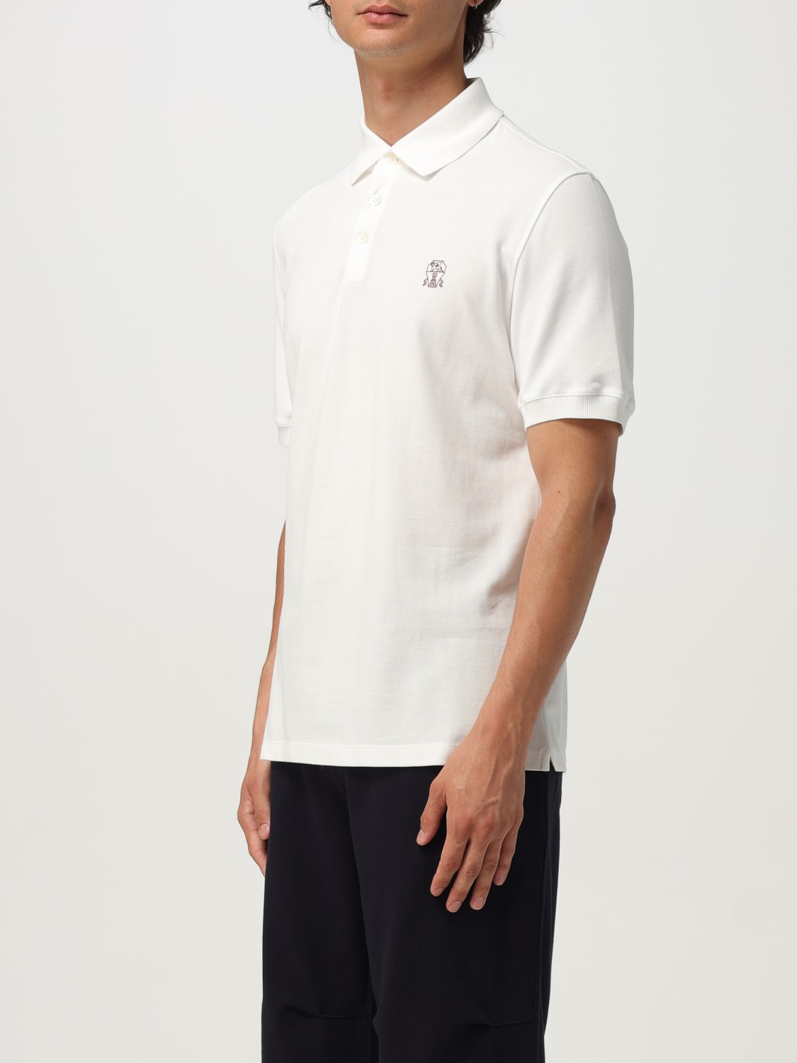 BRUNELLO CUCINELLI POLO: Polo herren Brunello Cucinelli, Weiß - Img 4
