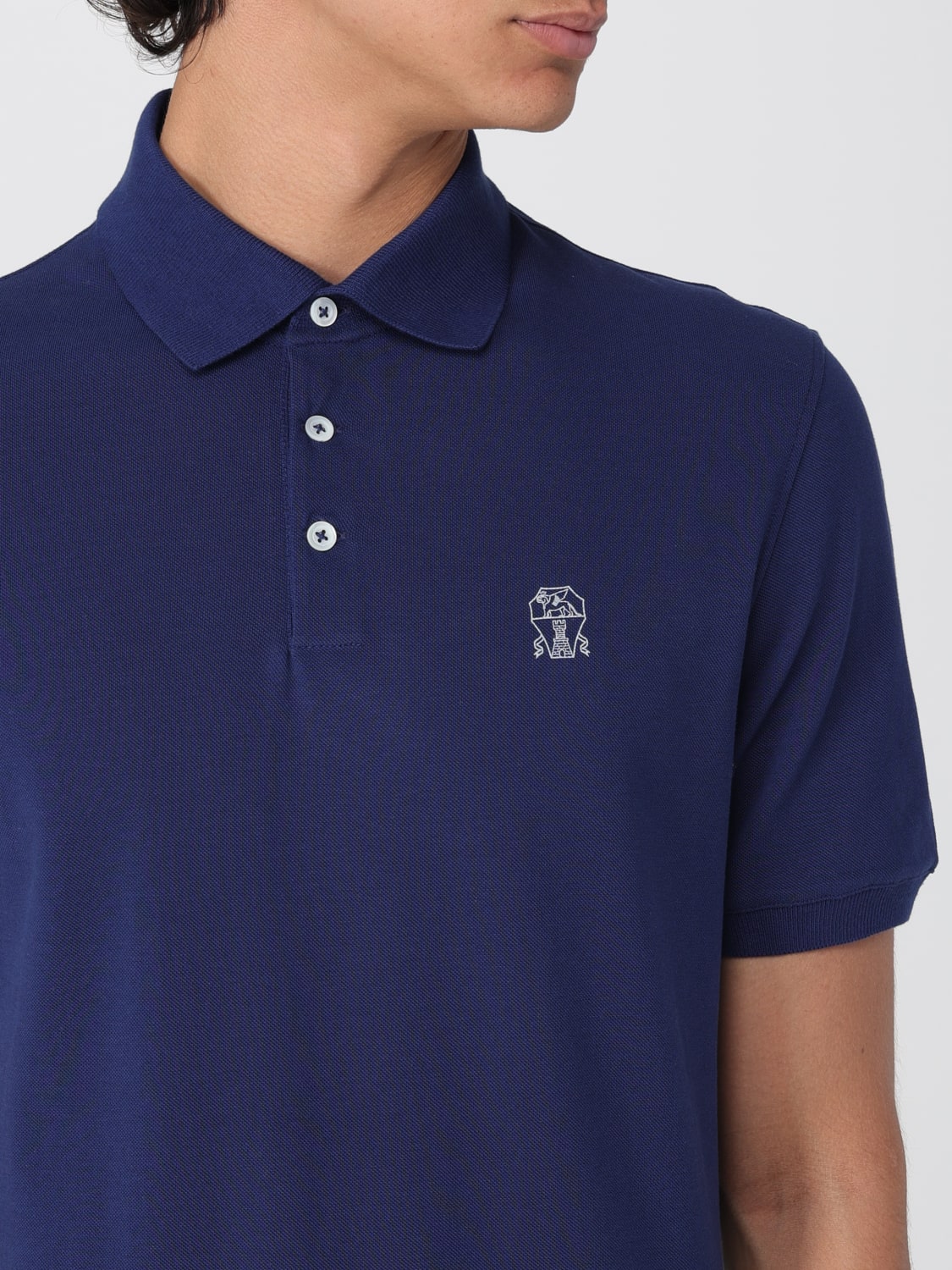 BRUNELLO CUCINELLI POLO: Polo herren Brunello Cucinelli, Blau - Img 5