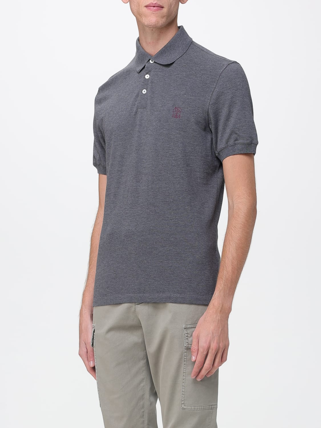 BRUNELLO CUCINELLI POLO SHIRT: Polo shirt men Brunello Cucinelli, Grey - Img 4