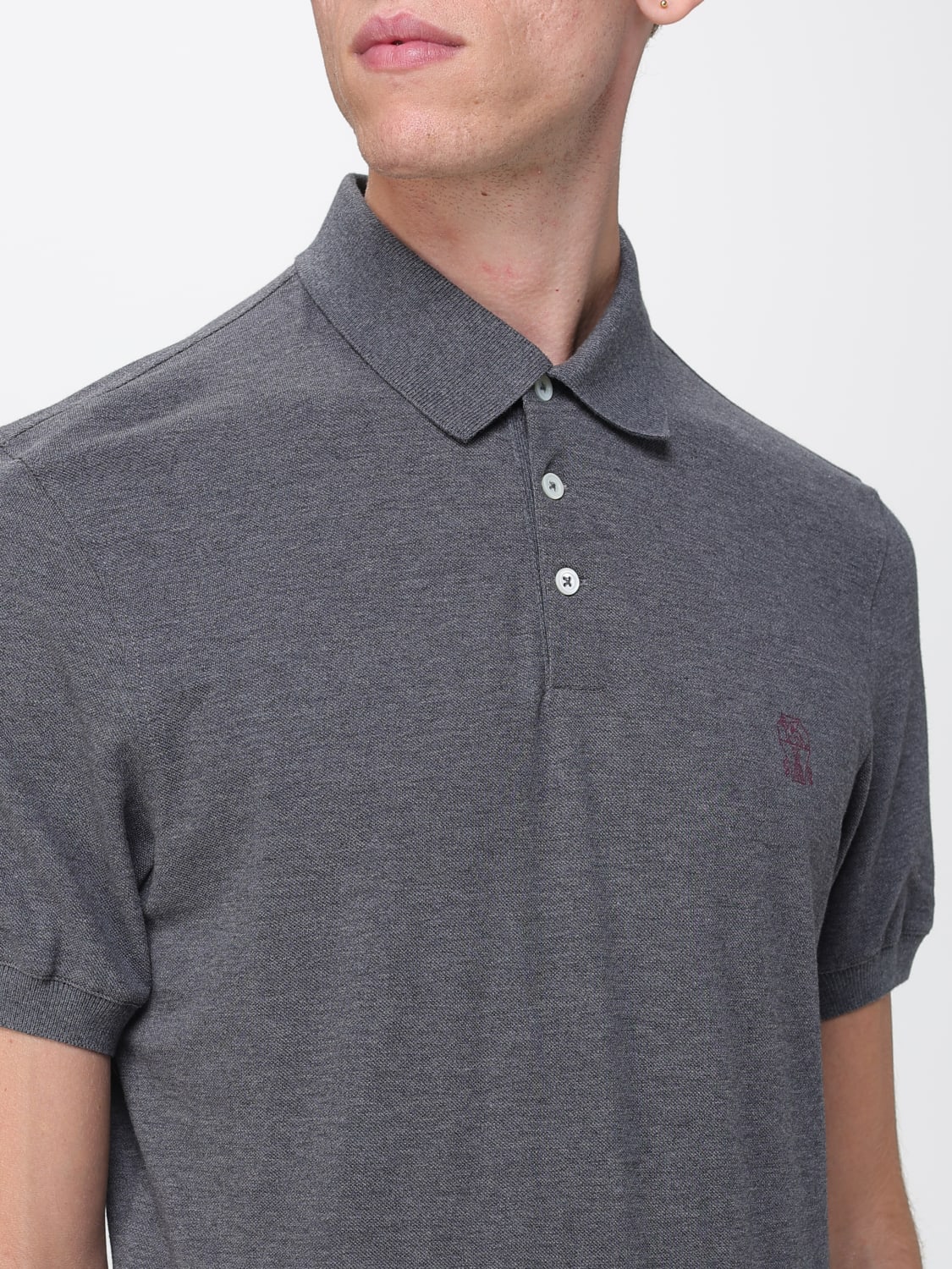 BRUNELLO CUCINELLI POLO SHIRT: Polo shirt men Brunello Cucinelli, Grey - Img 5